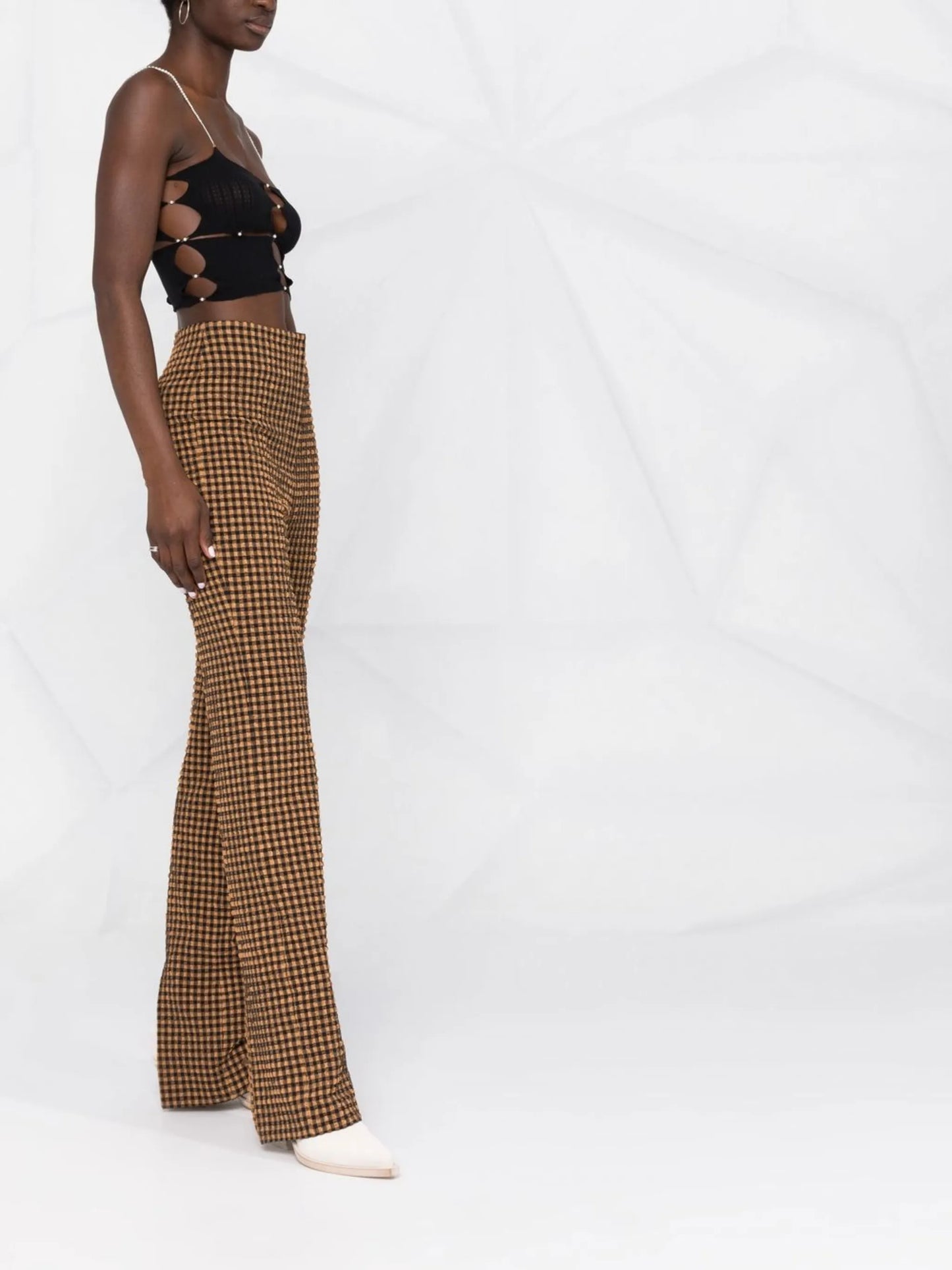 cut out-detail ribbed vest