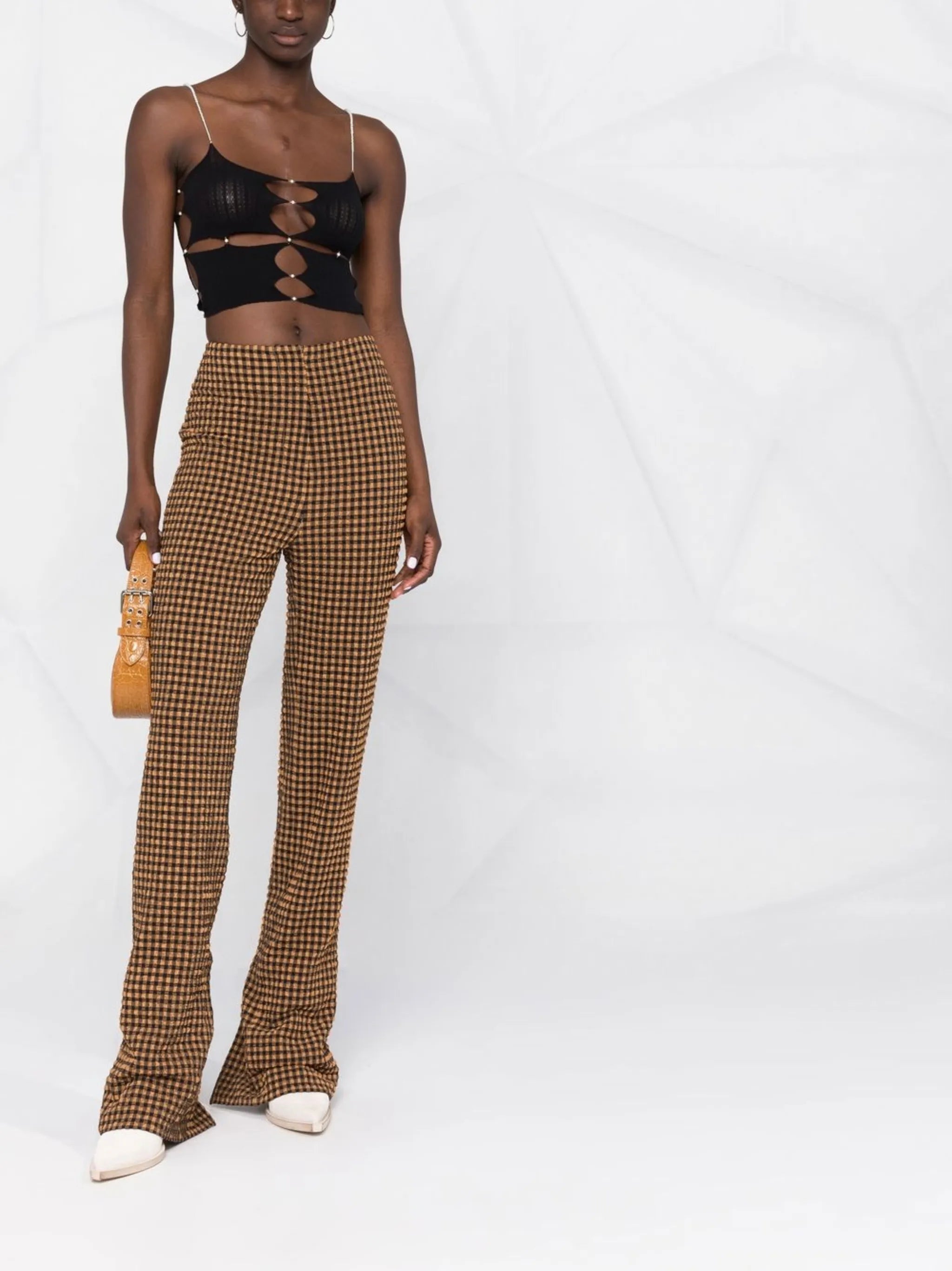 cut out-detail ribbed vest