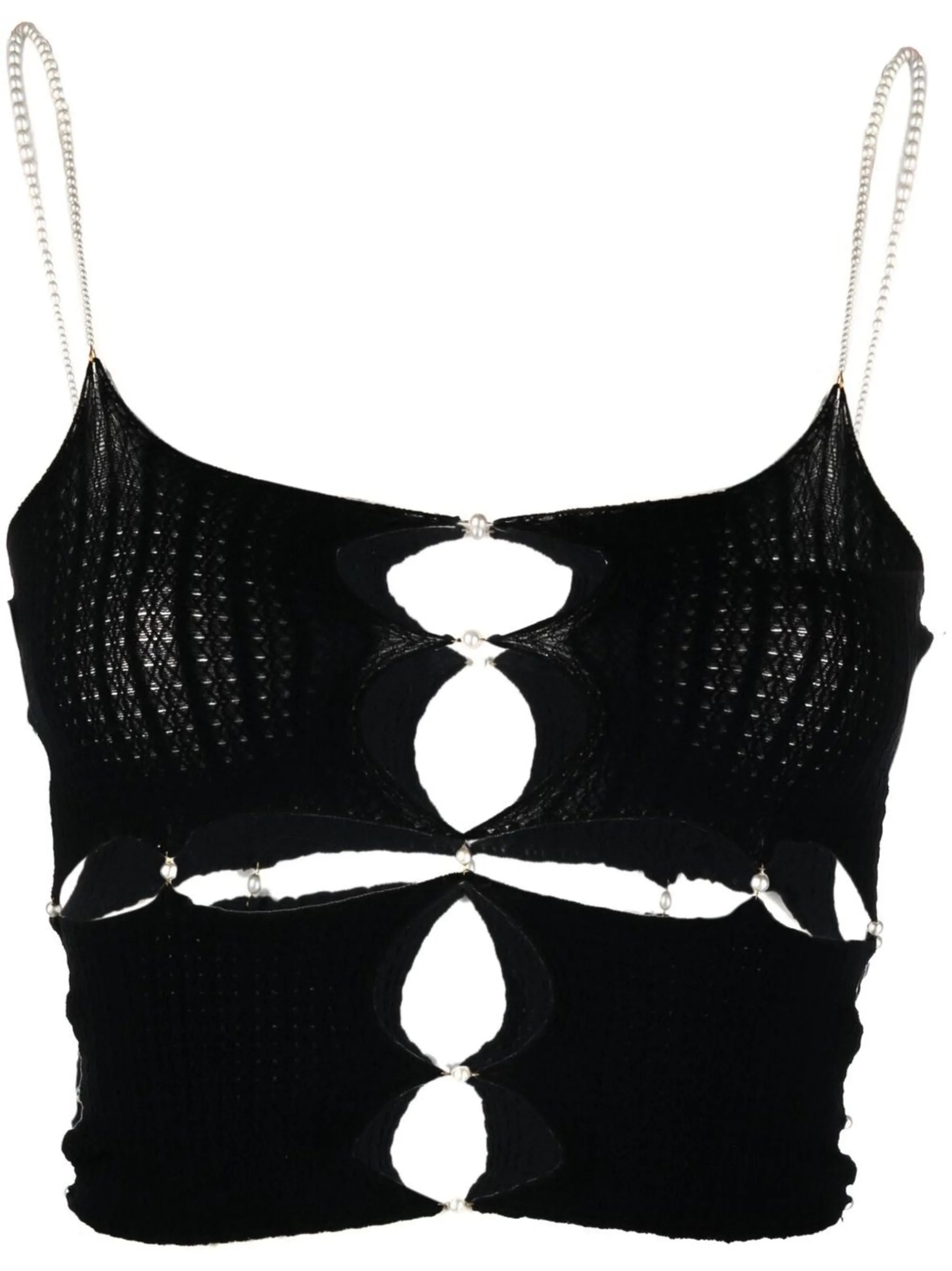cut out-detail ribbed vest