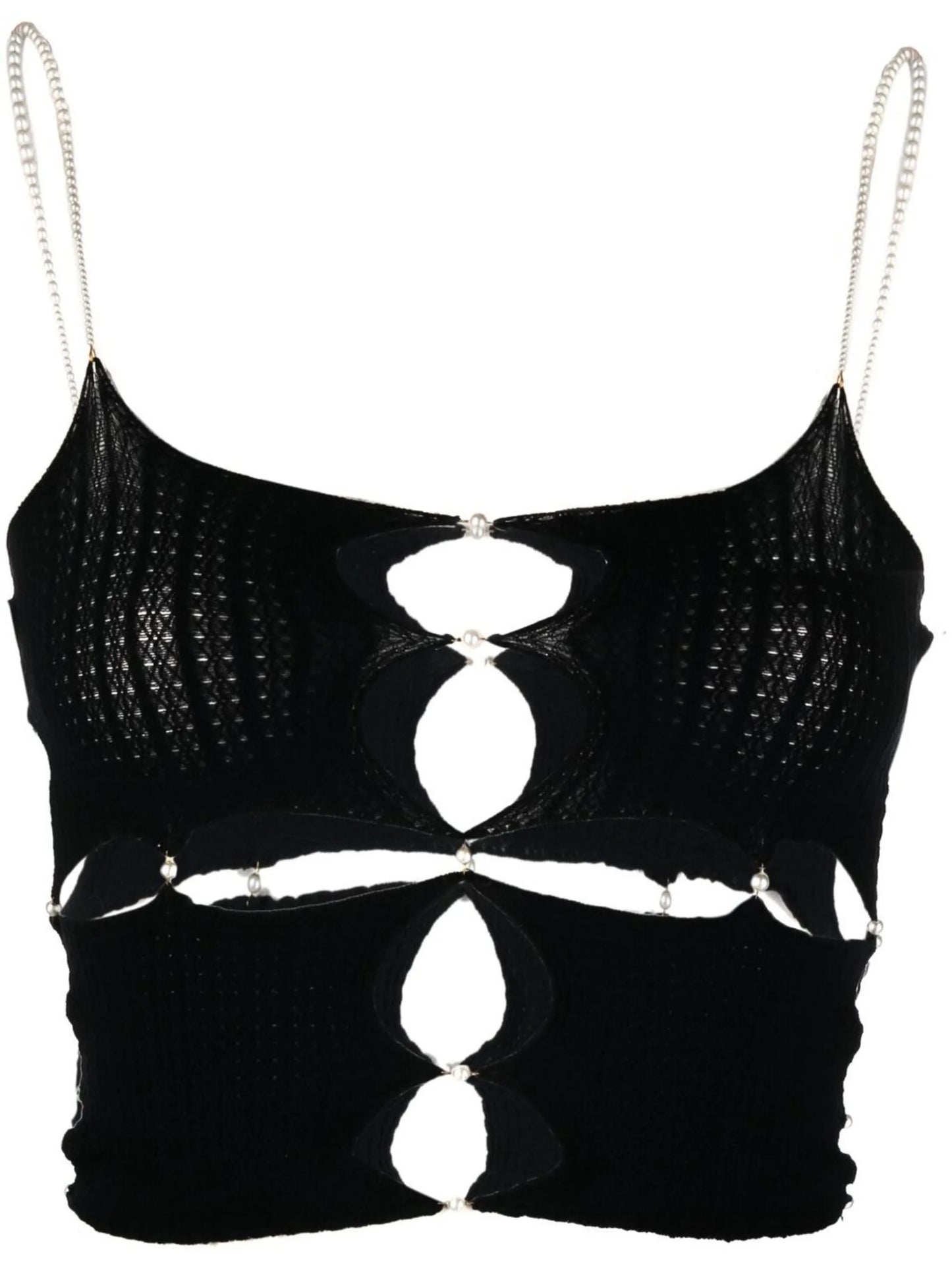 cut out-detail ribbed vest