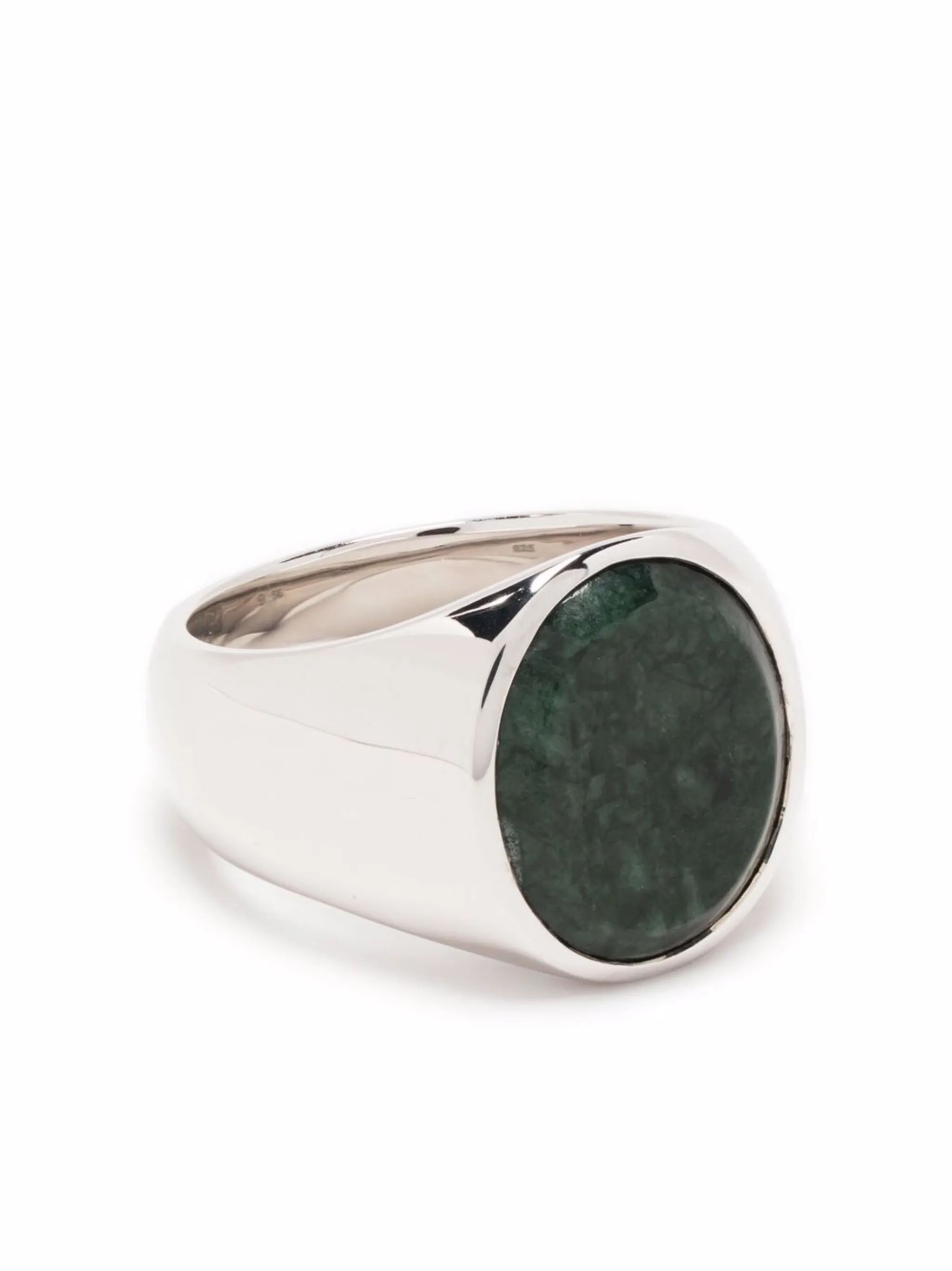 oval green marble ring