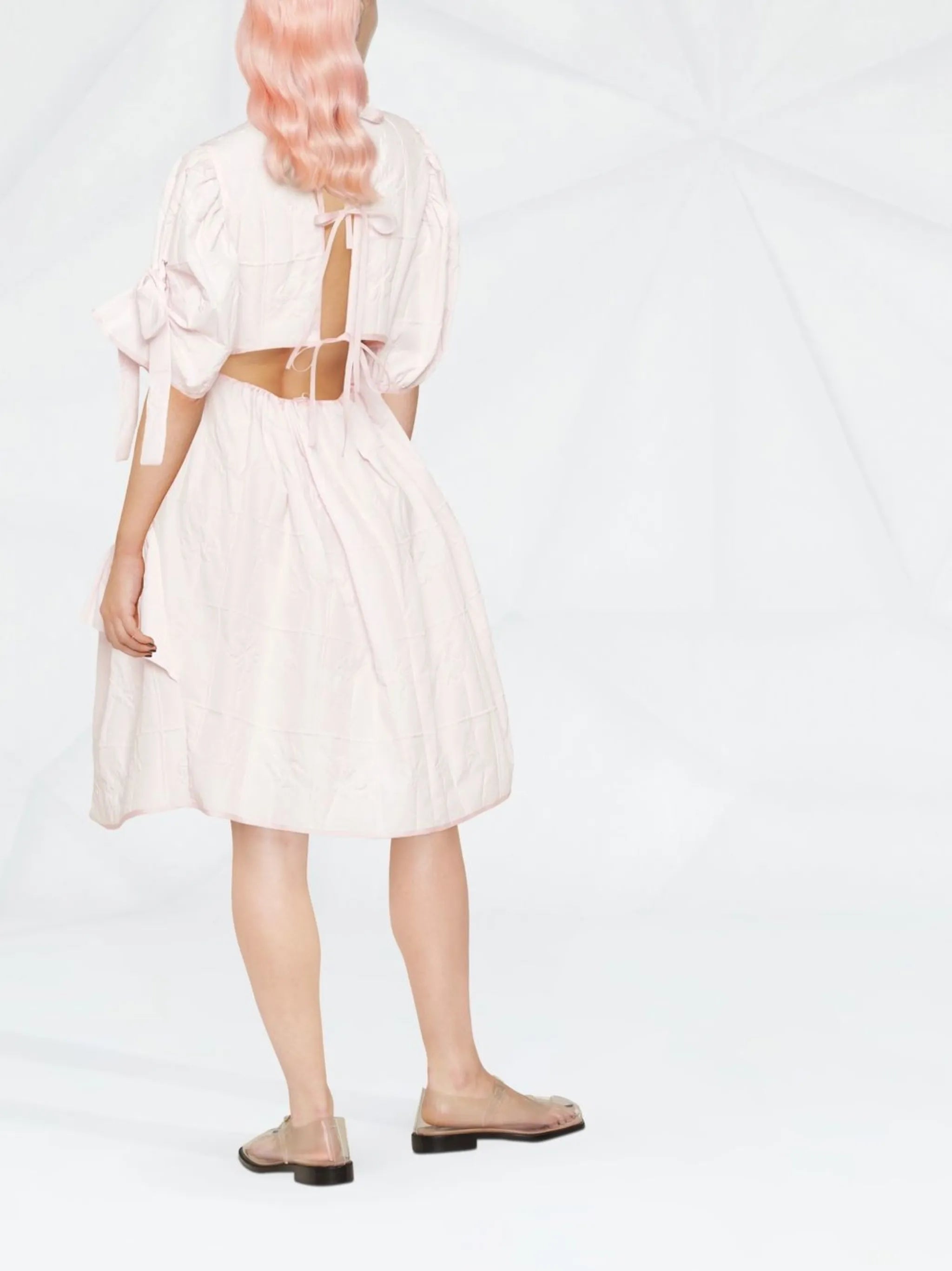 Danita ruffle-trim midi dress
