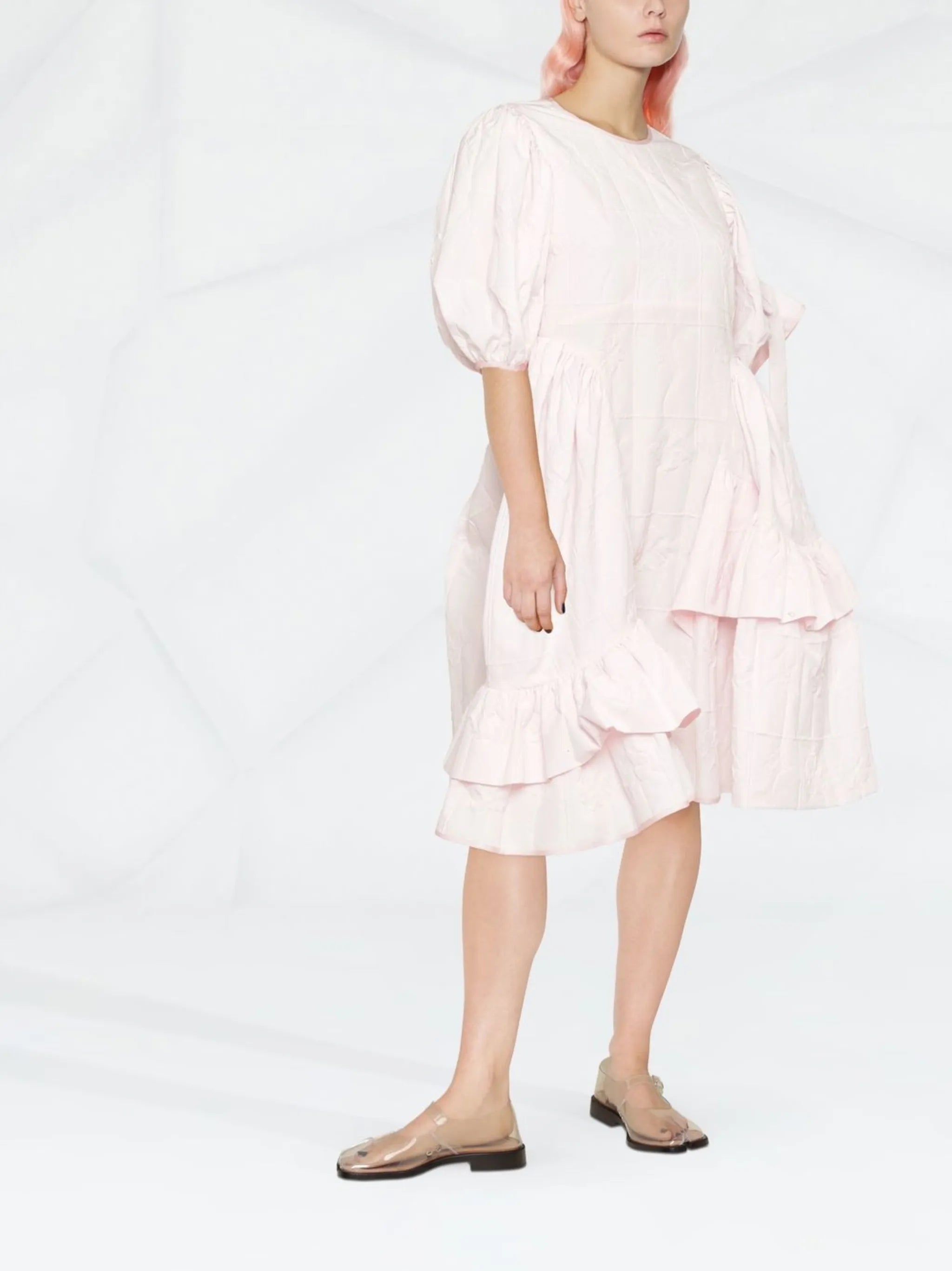 Danita ruffle-trim midi dress