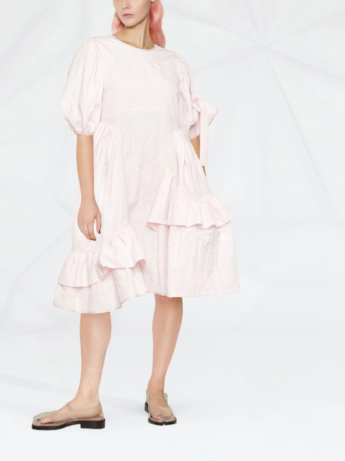 Danita ruffle-trim midi dress