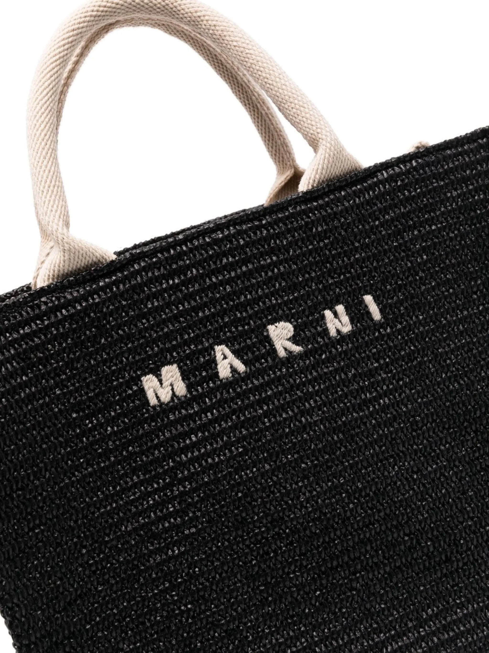 logo raffia-effect tote bag