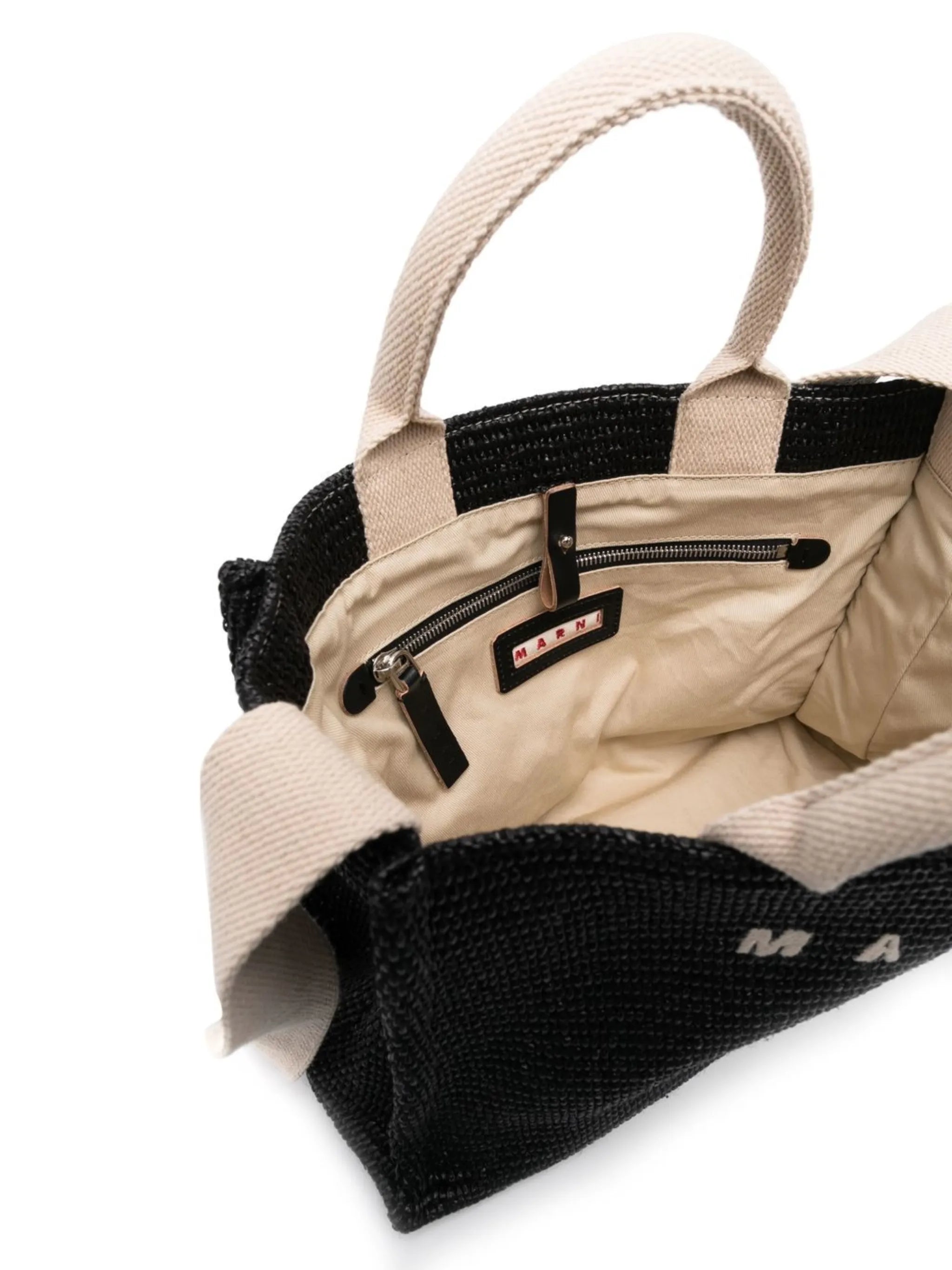 logo raffia-effect tote bag