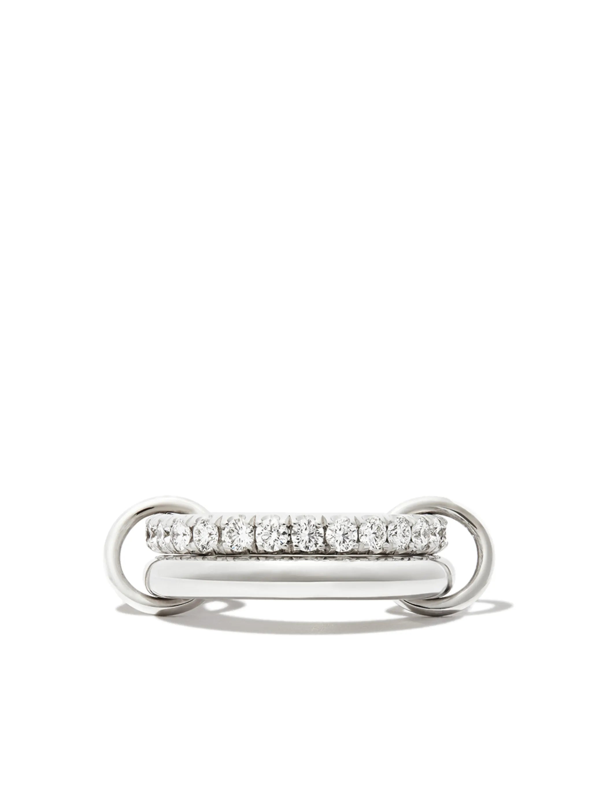 18kt white gold Virgo diamond link ring