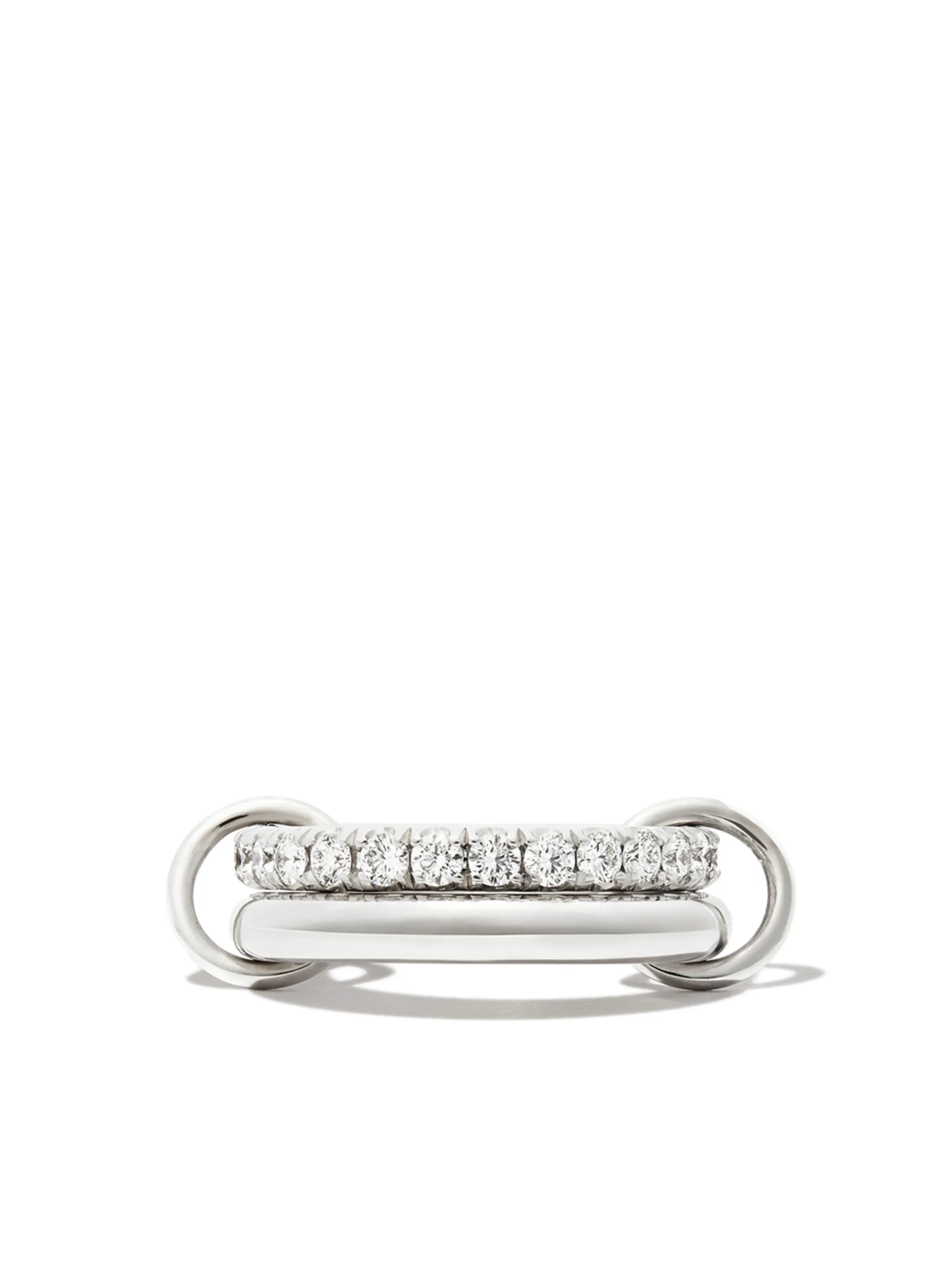 18kt white gold Virgo diamond link ring