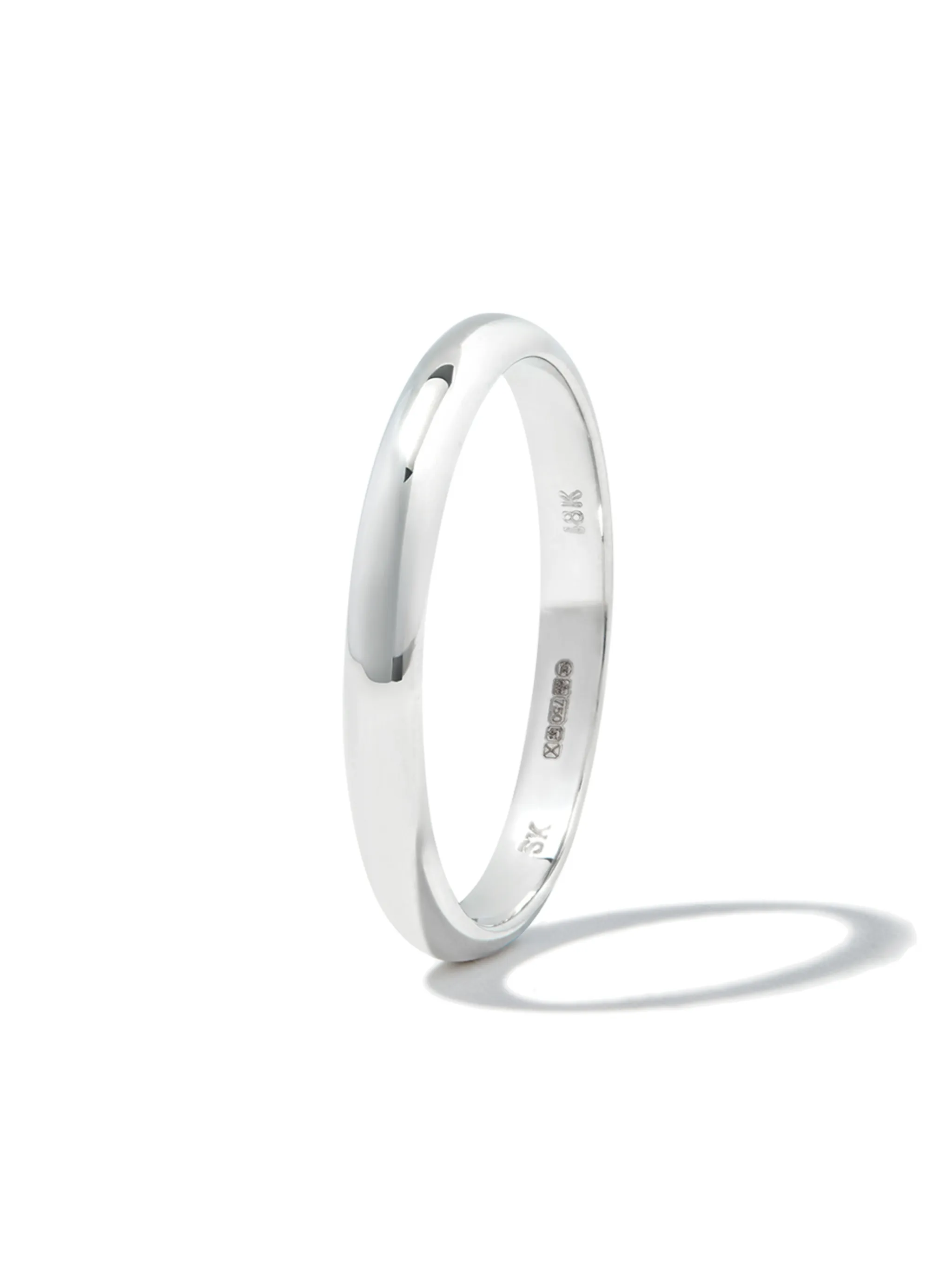 18kt white gold Half Round ring