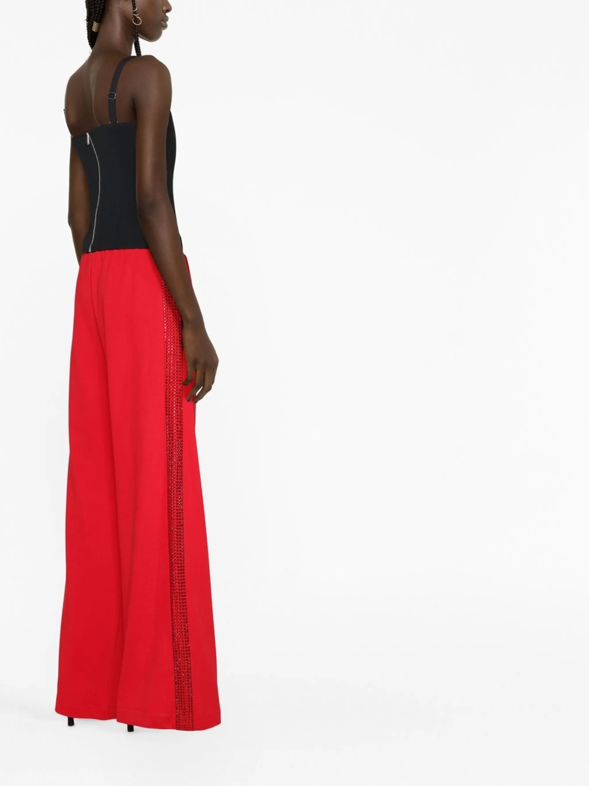 crystal-embellished stripe trousers