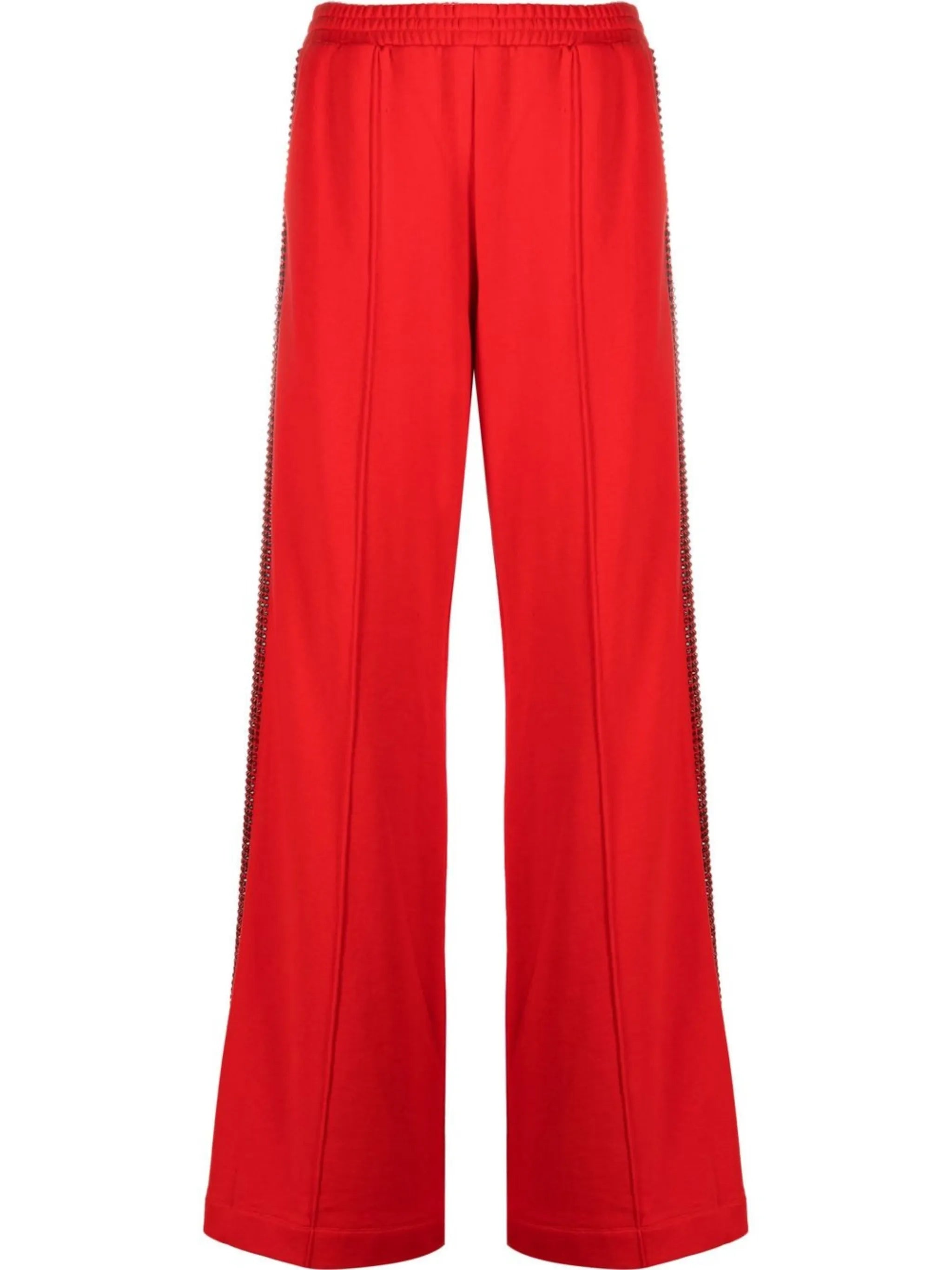 crystal-embellished stripe trousers