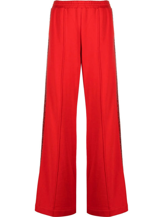 crystal-embellished stripe trousers