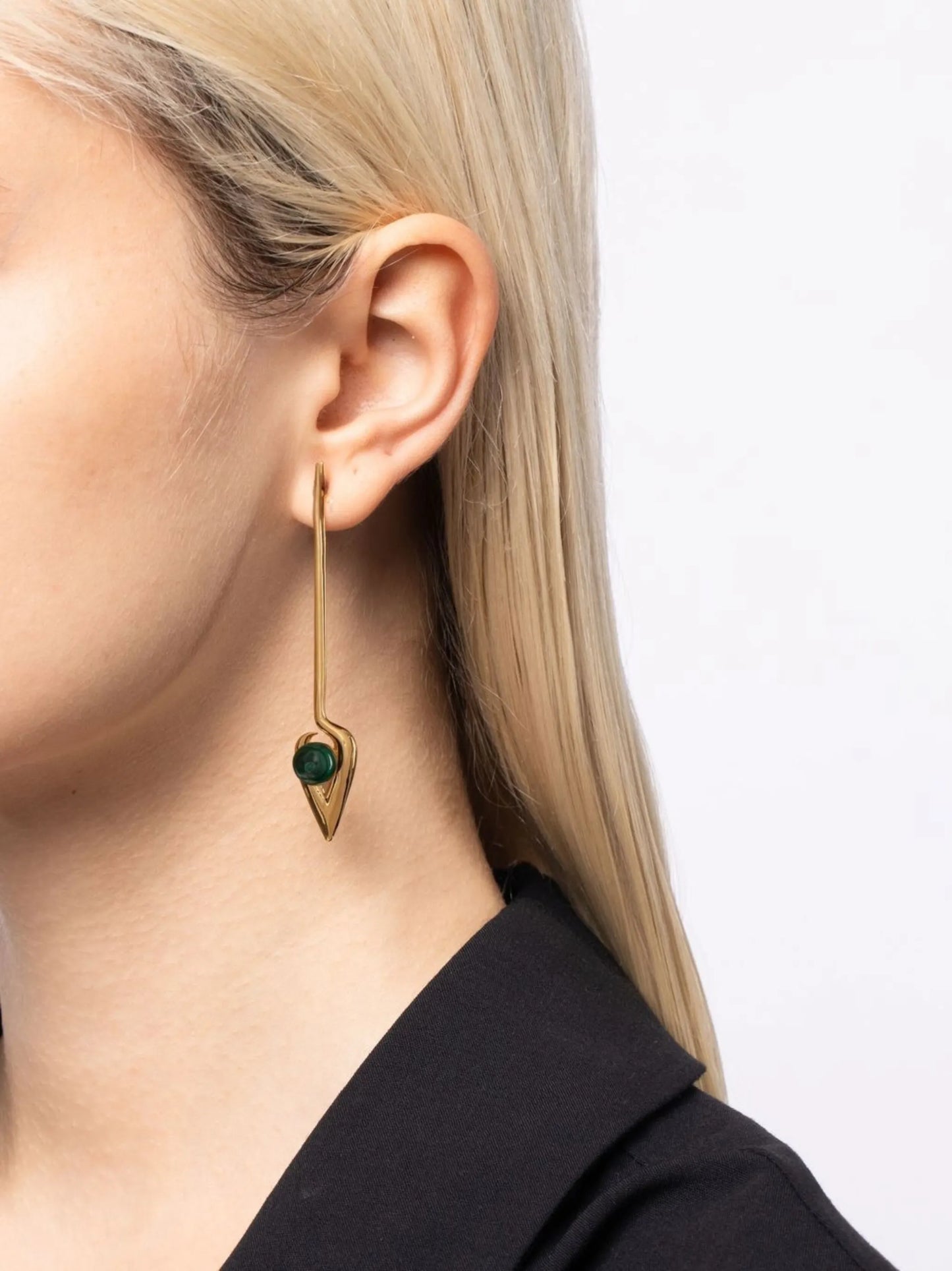 Iklwa Gold Vermeil Malachite Drop Earrings