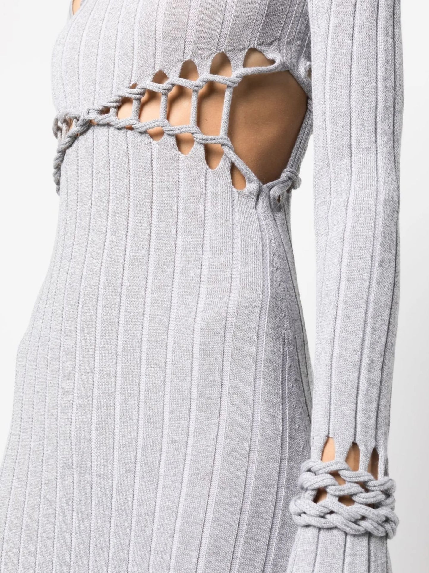 cut-out ribbed dress