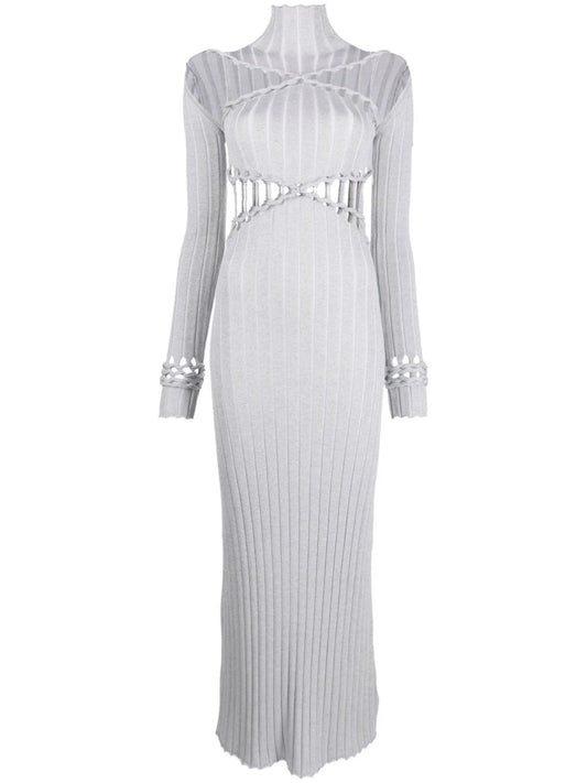 cut-out ribbed dress