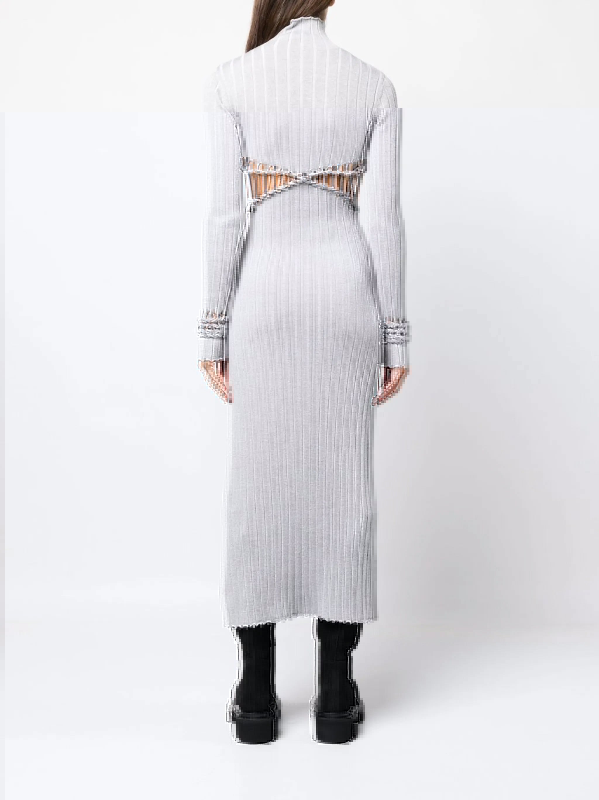 cut-out ribbed dress