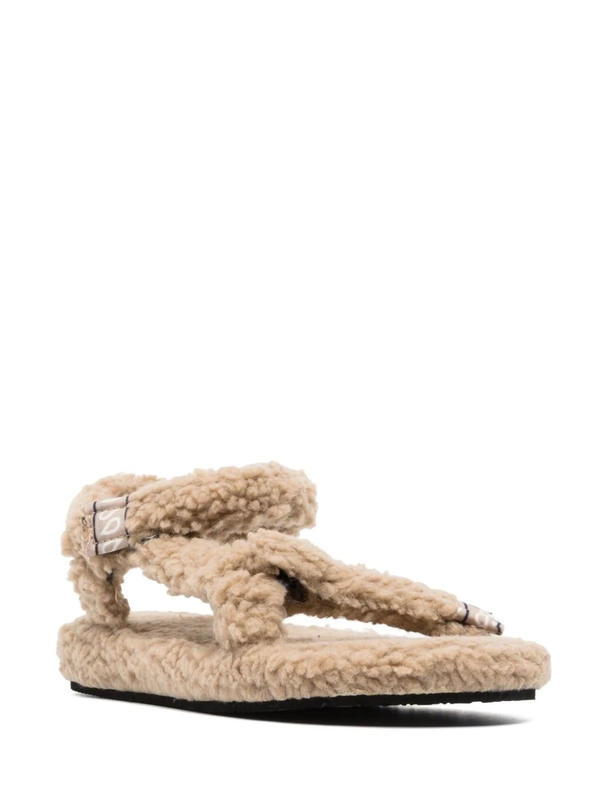faux-shearling sandals