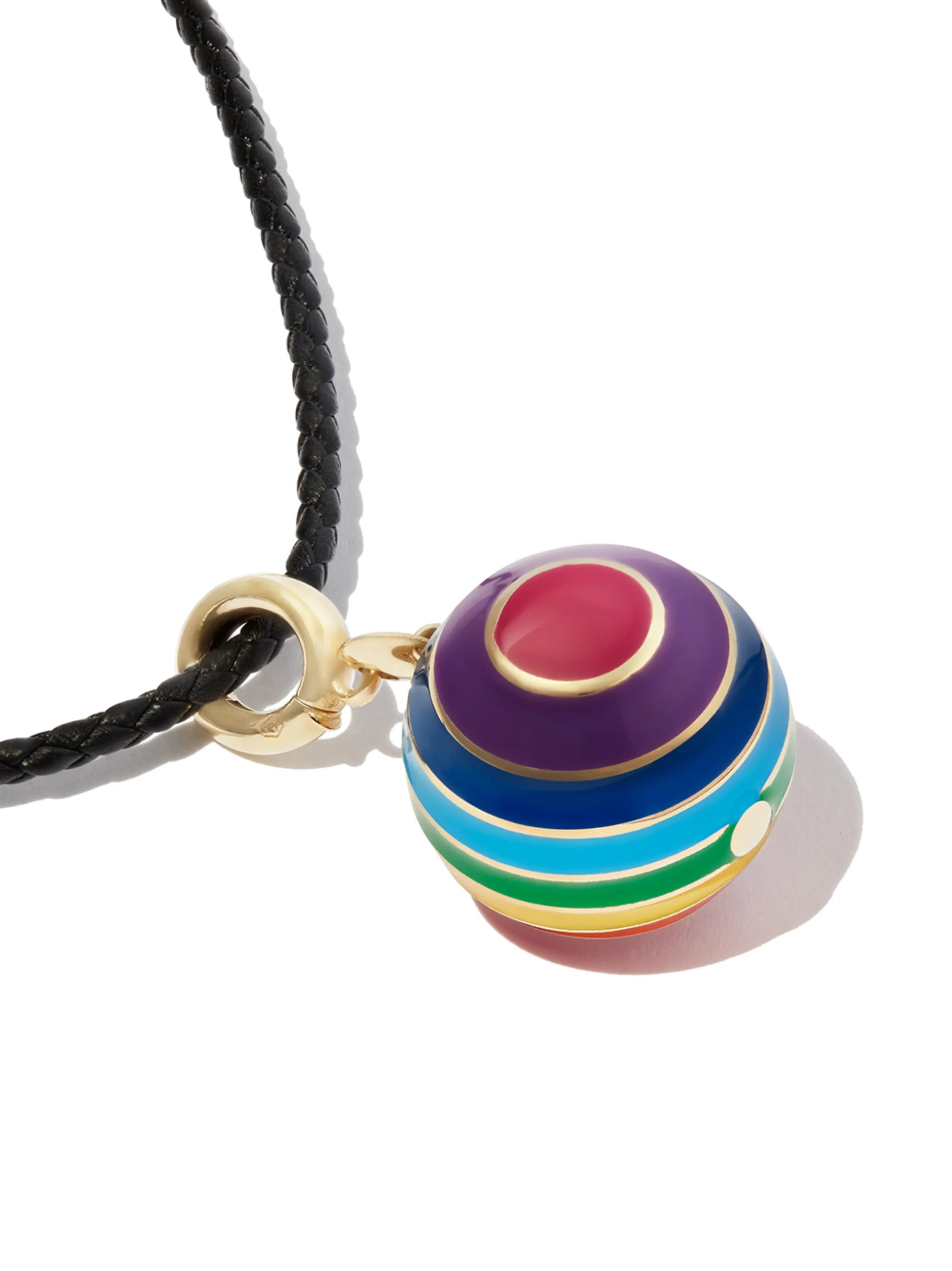 14kt yellow gold rainbow-charm necklace