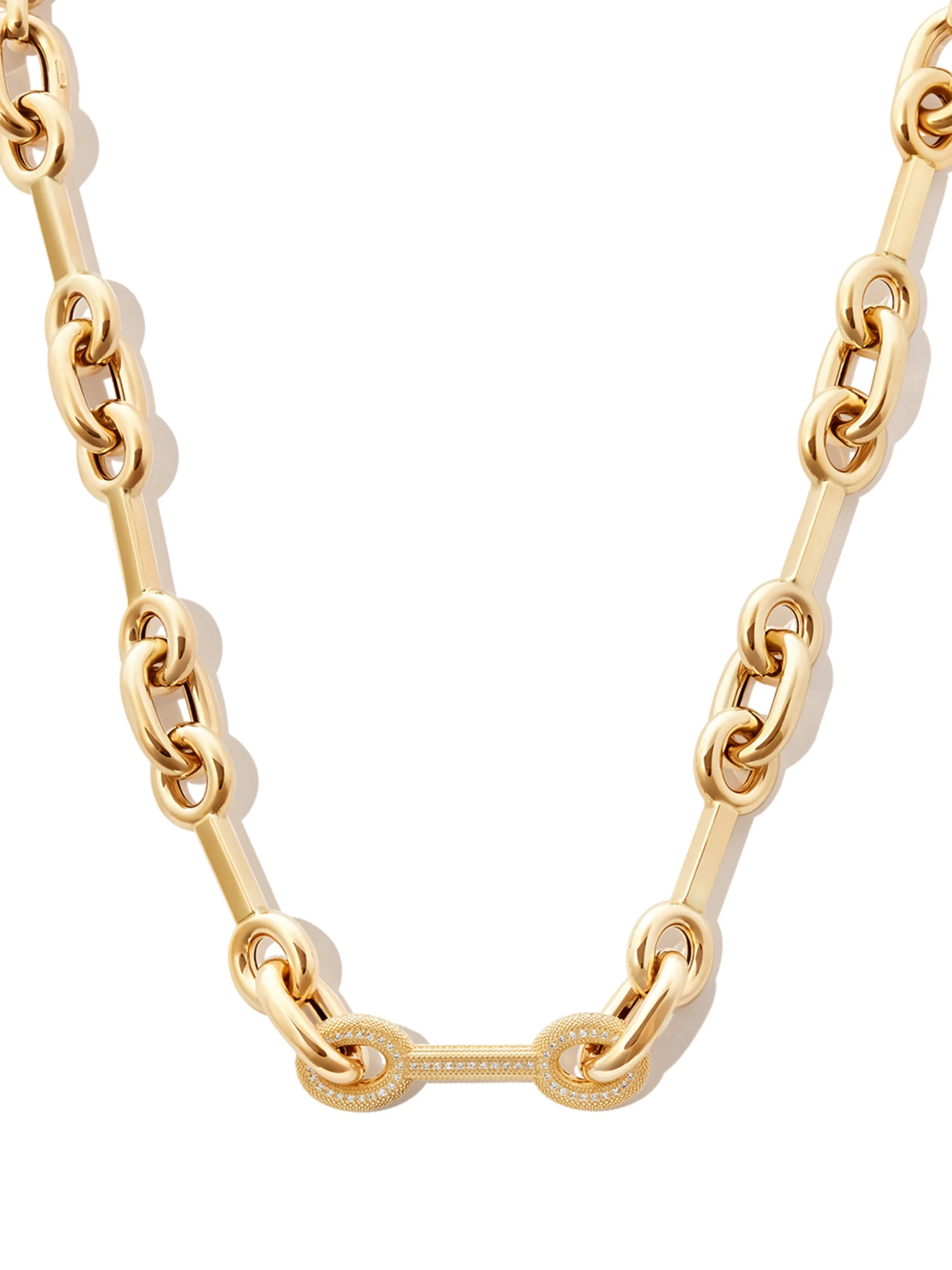 14kt yellow gold mixed-link necklace