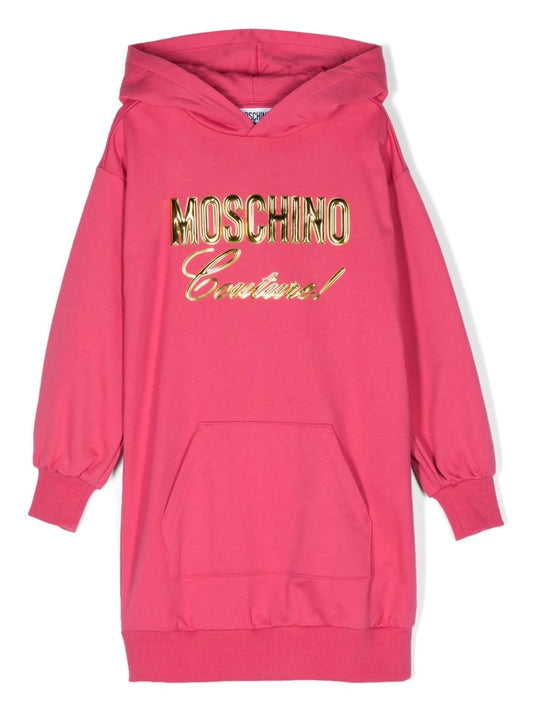 logo-patch sweatshirt dress