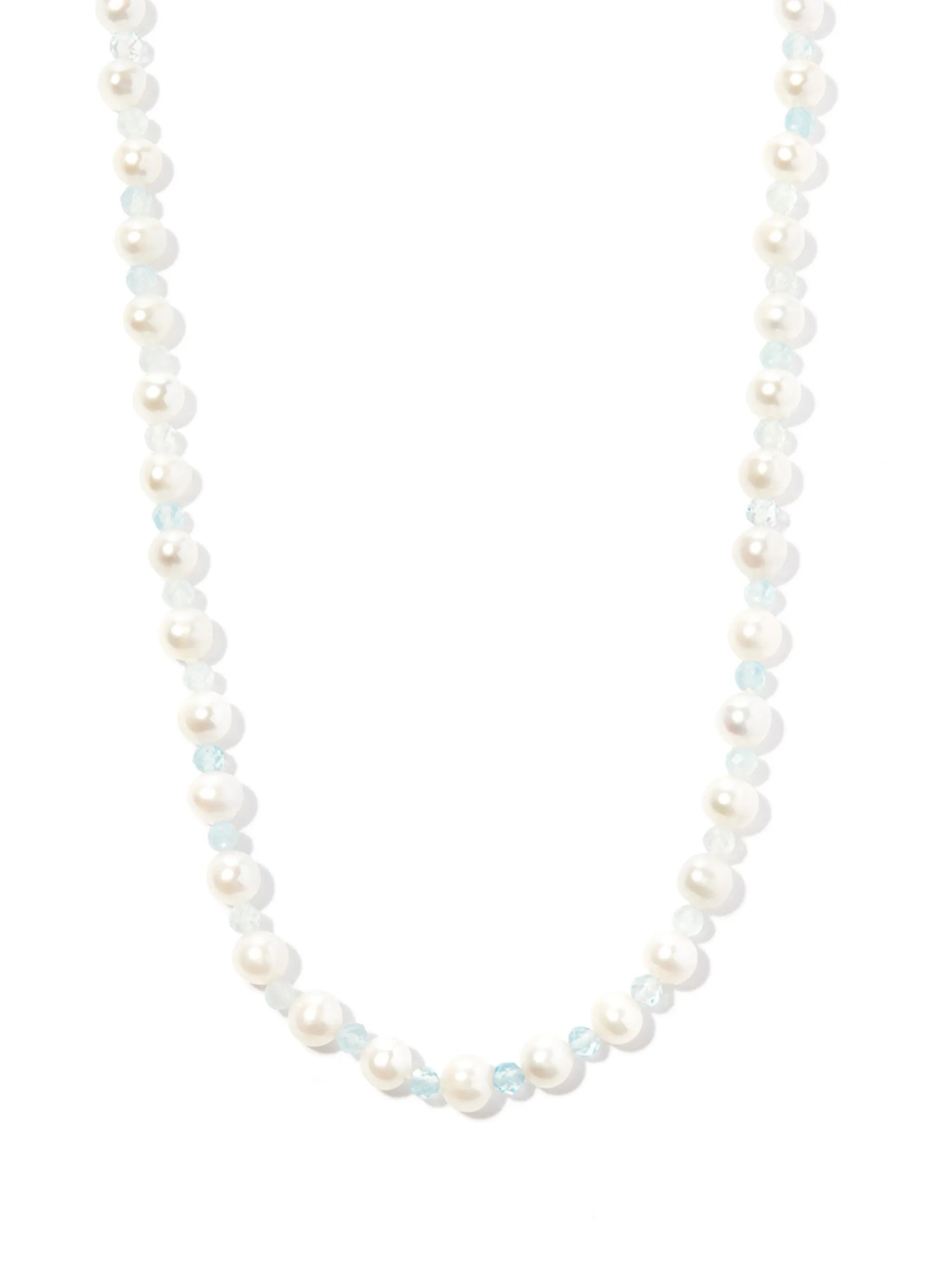 silver pearl and bead necklace