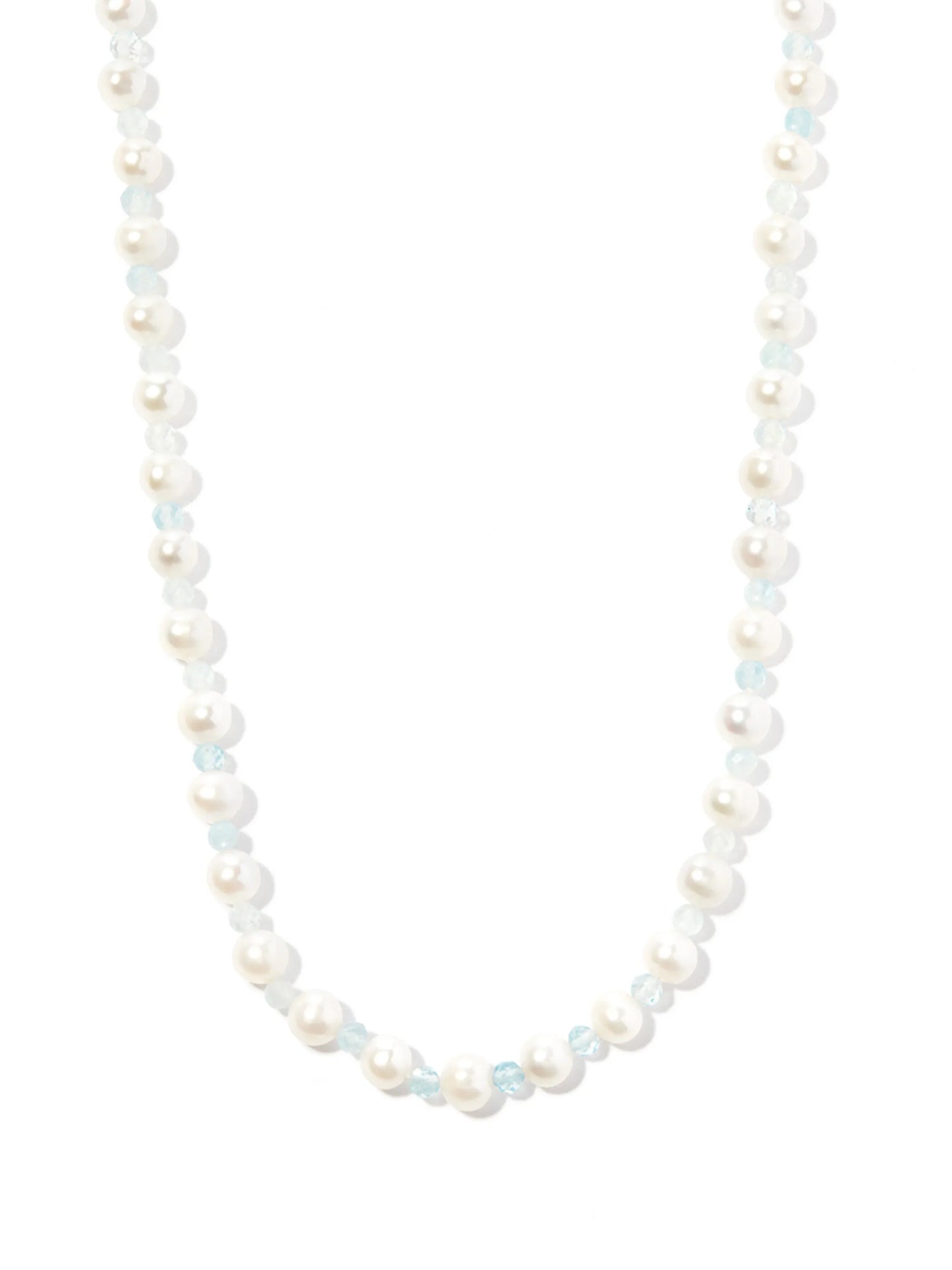 silver pearl and bead necklace