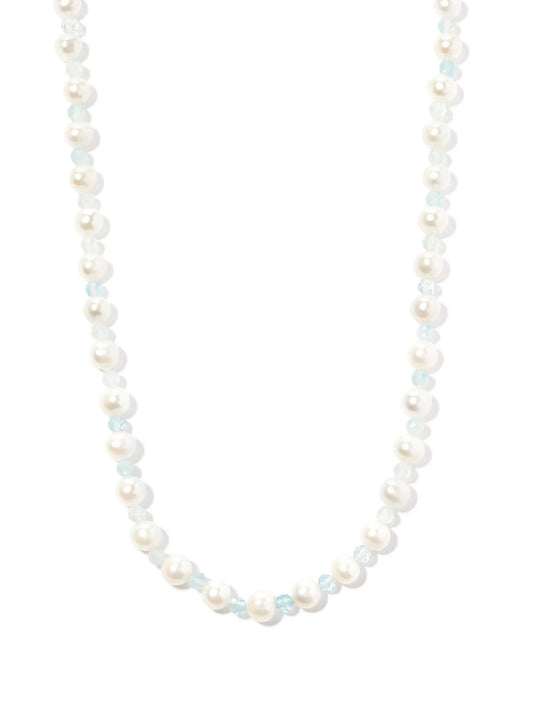 silver pearl and bead necklace