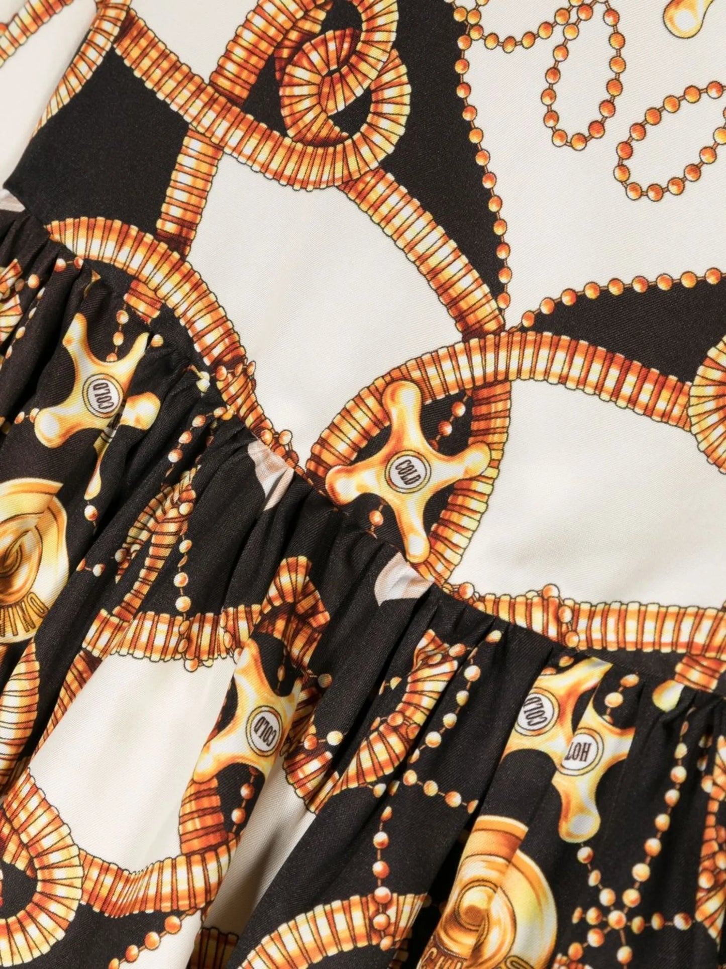 baroque-print long-sleeve dress