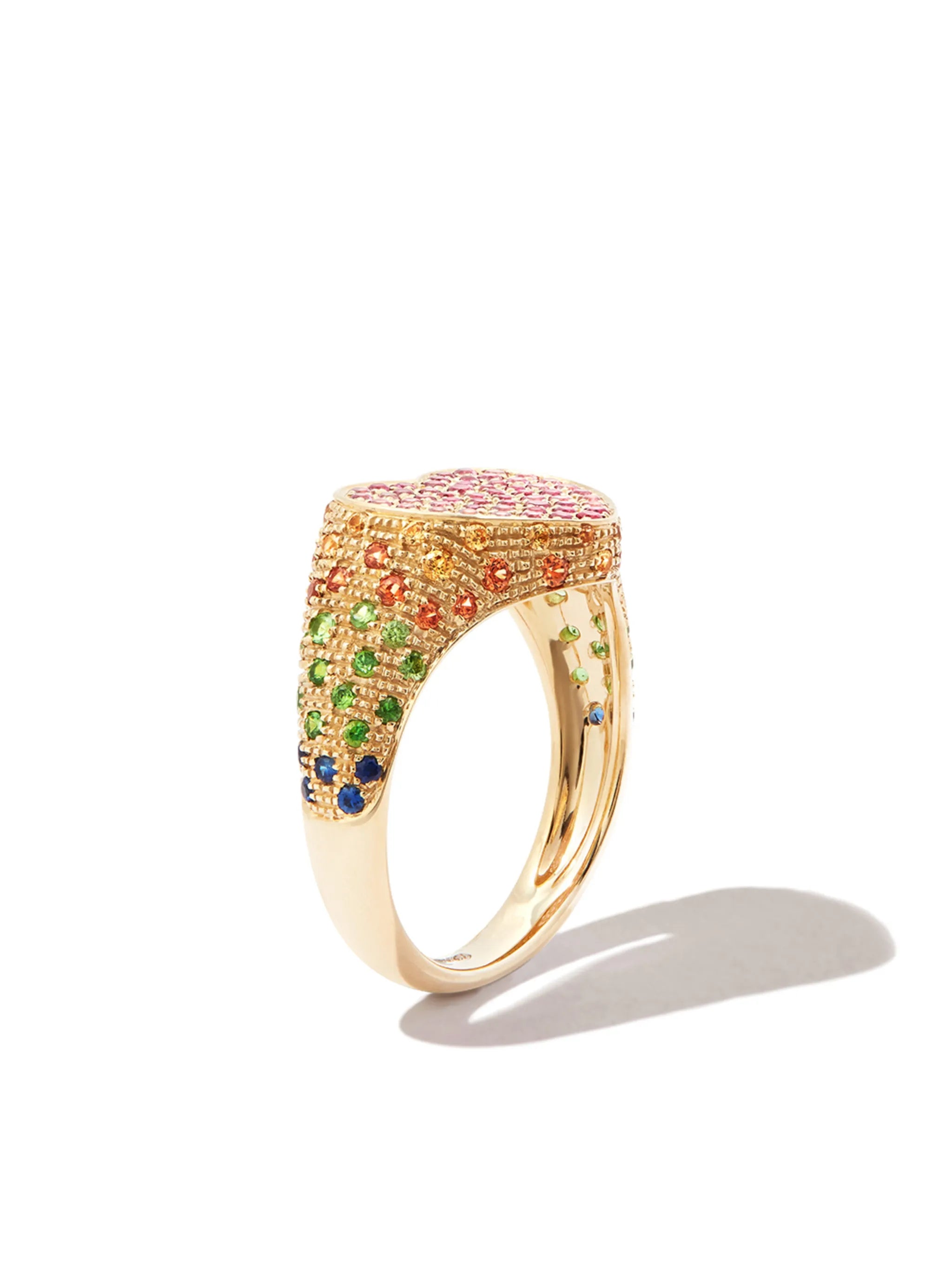 9kt yellow gold diamond signet ring