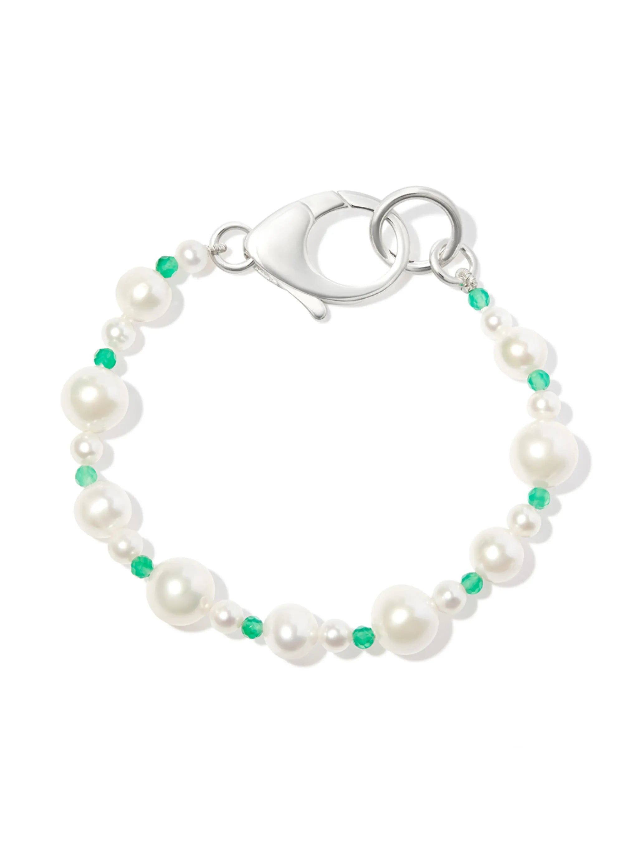 silver Pebbles pearl and bead bracelet
