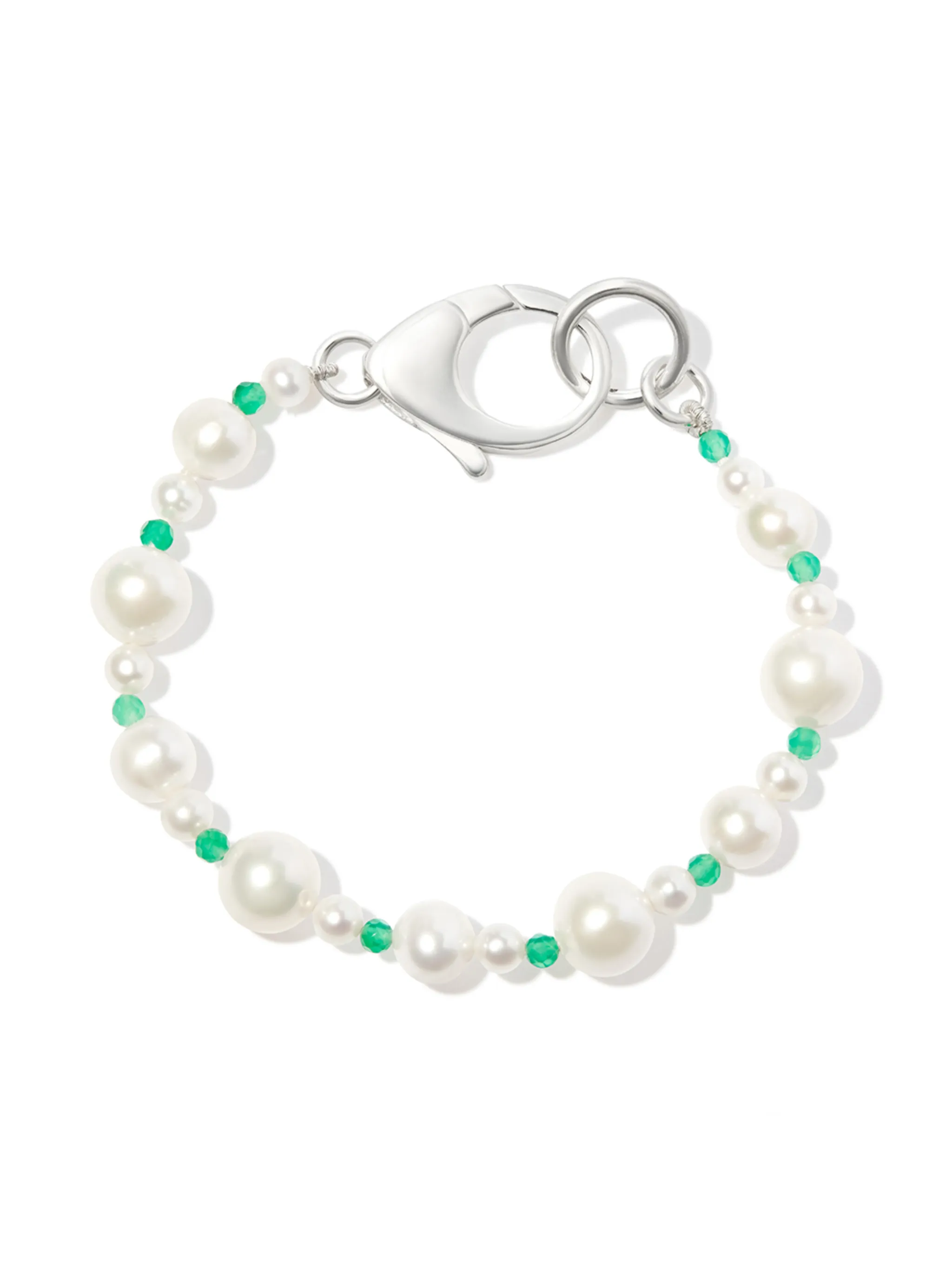 silver Pebbles pearl and bead bracelet