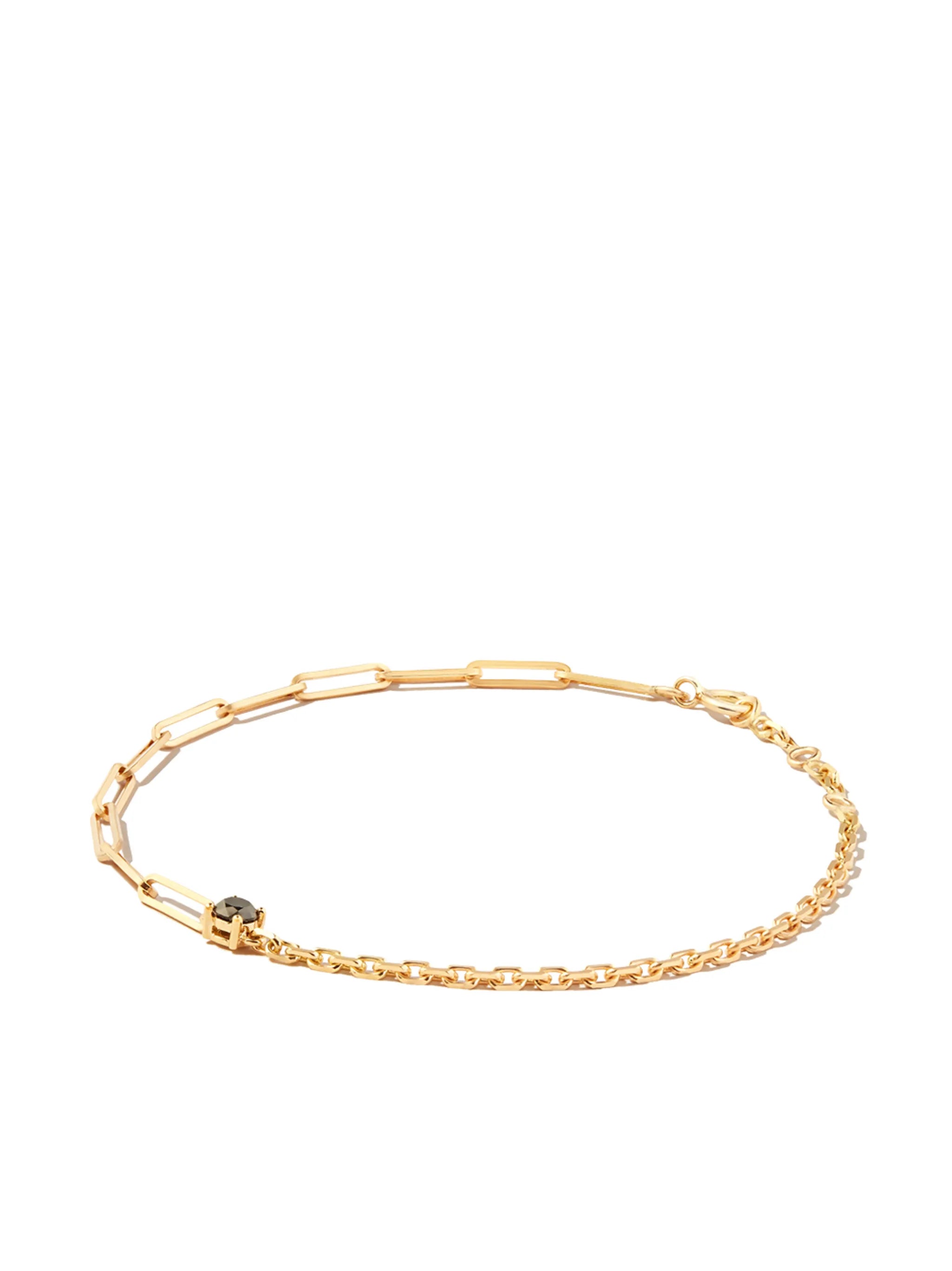 18kt yellow gold mixed chain diamond bracelet