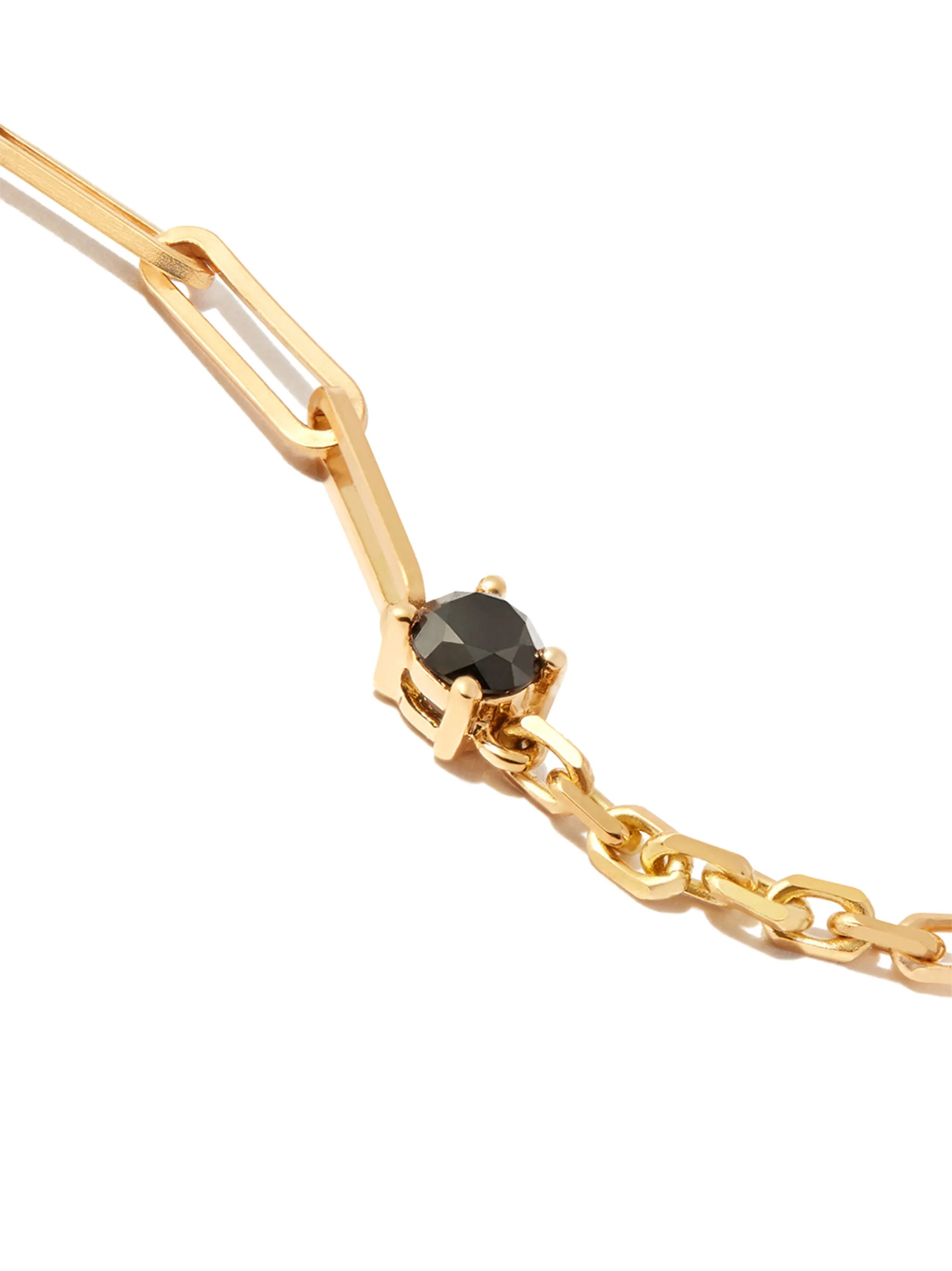 18kt yellow gold mixed chain diamond bracelet