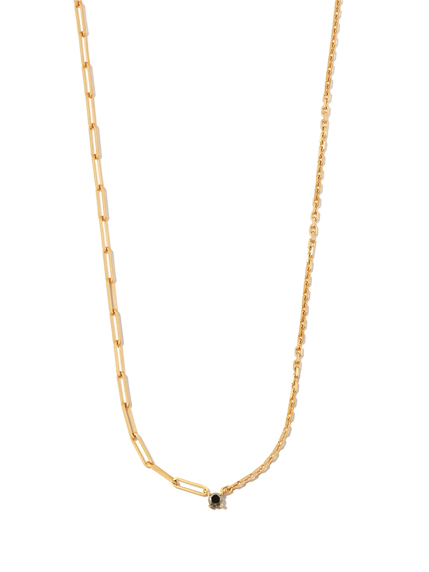 18kt yellow gold mixed chain diamond necklace