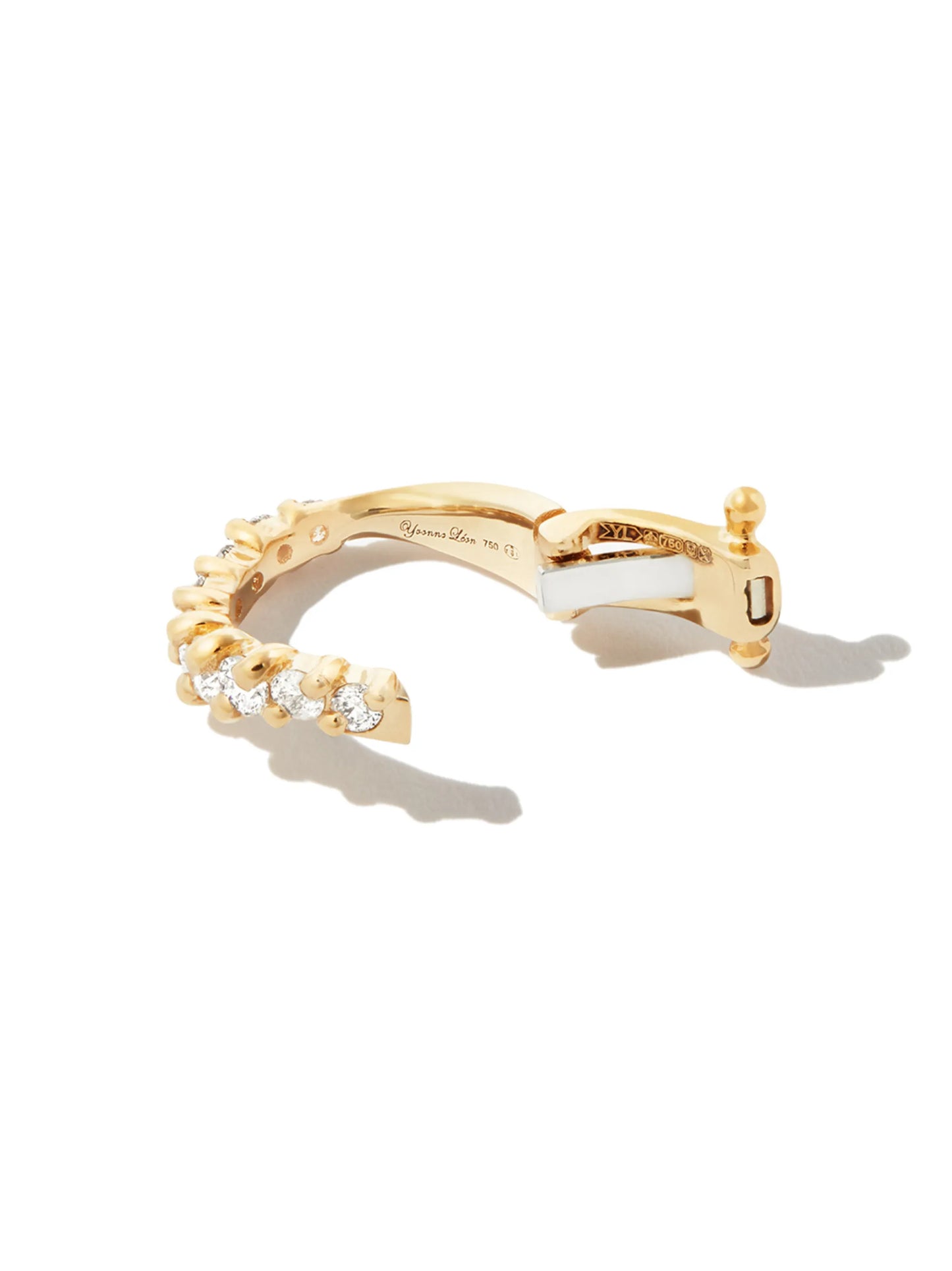 18kt yellow gold diamond hoop earrings