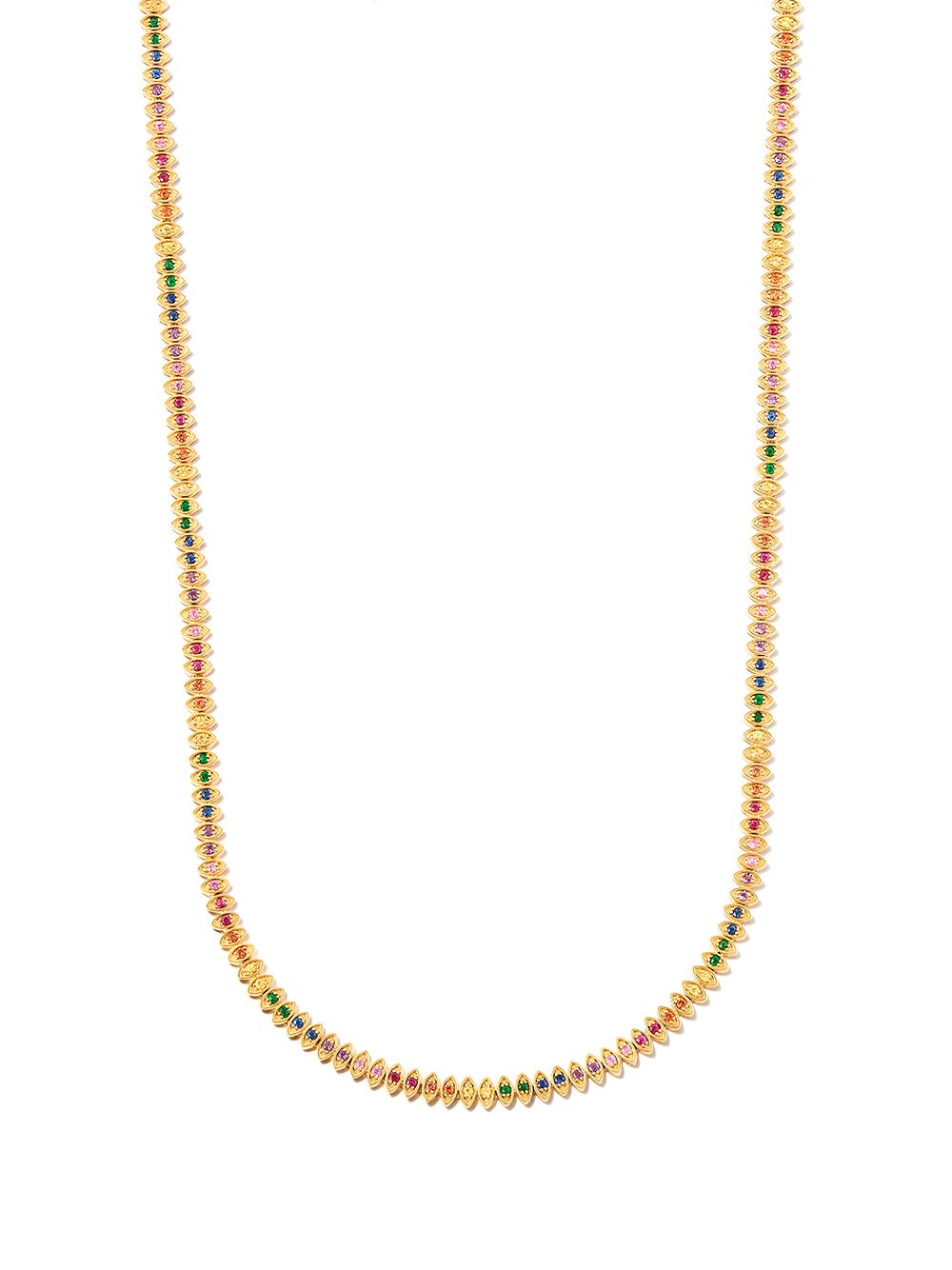 14kt yellow gold sapphire eternity necklace