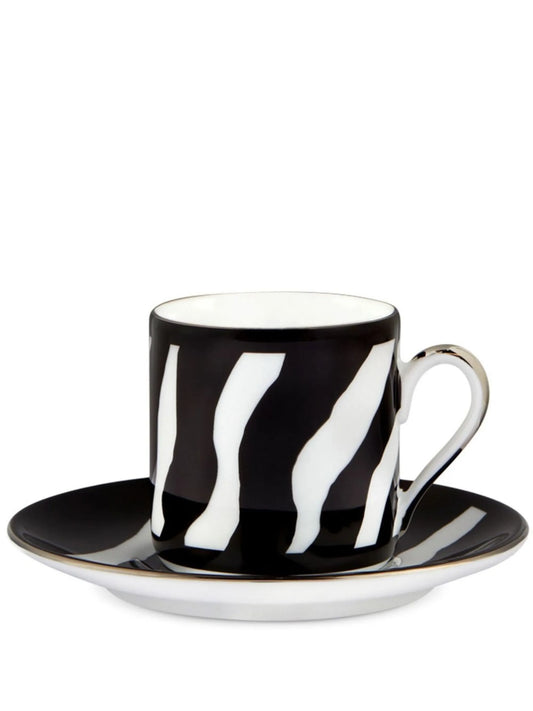 zebra-print espresso-saucer set