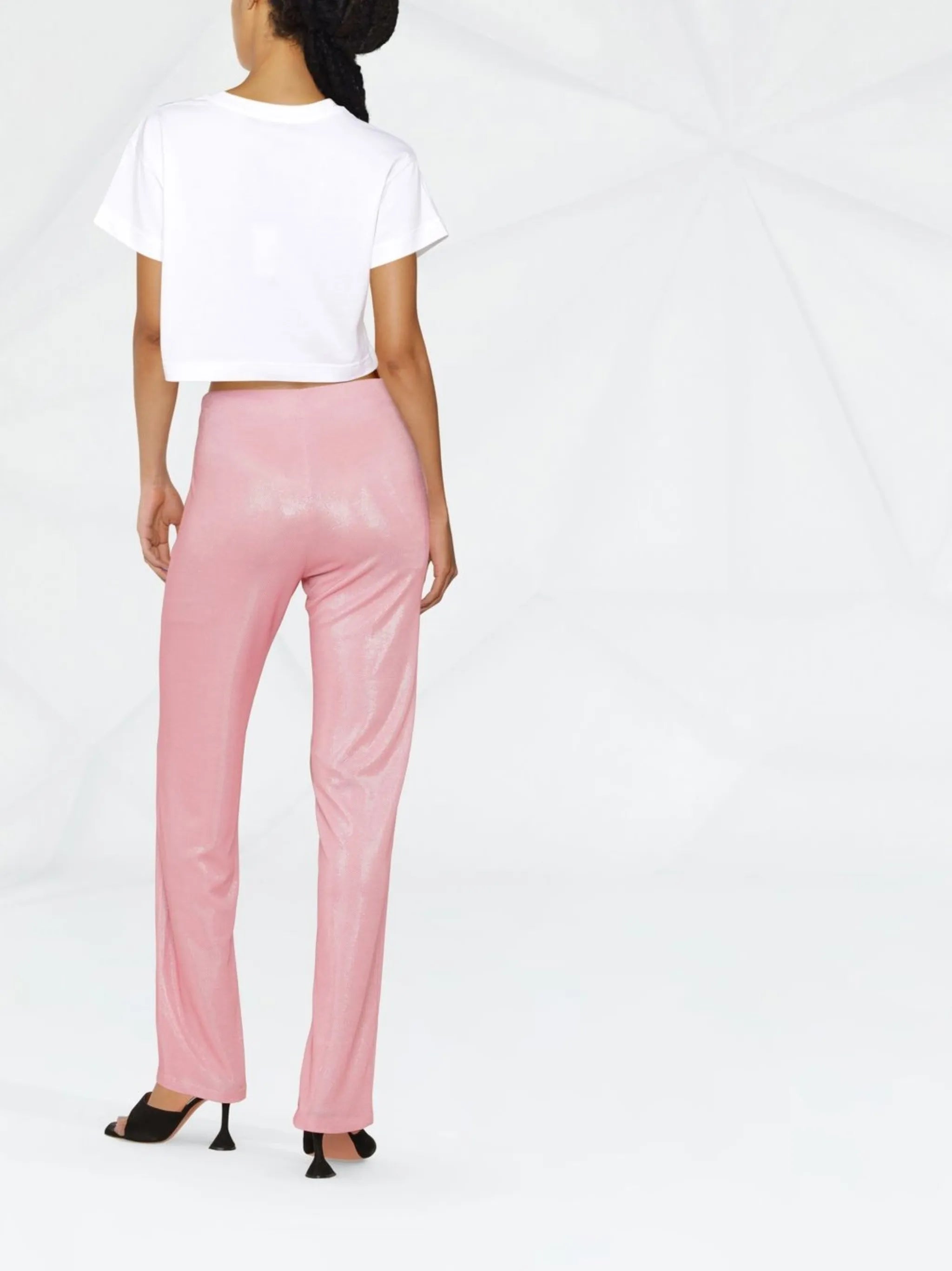 cropped logo-plaque T-shirt