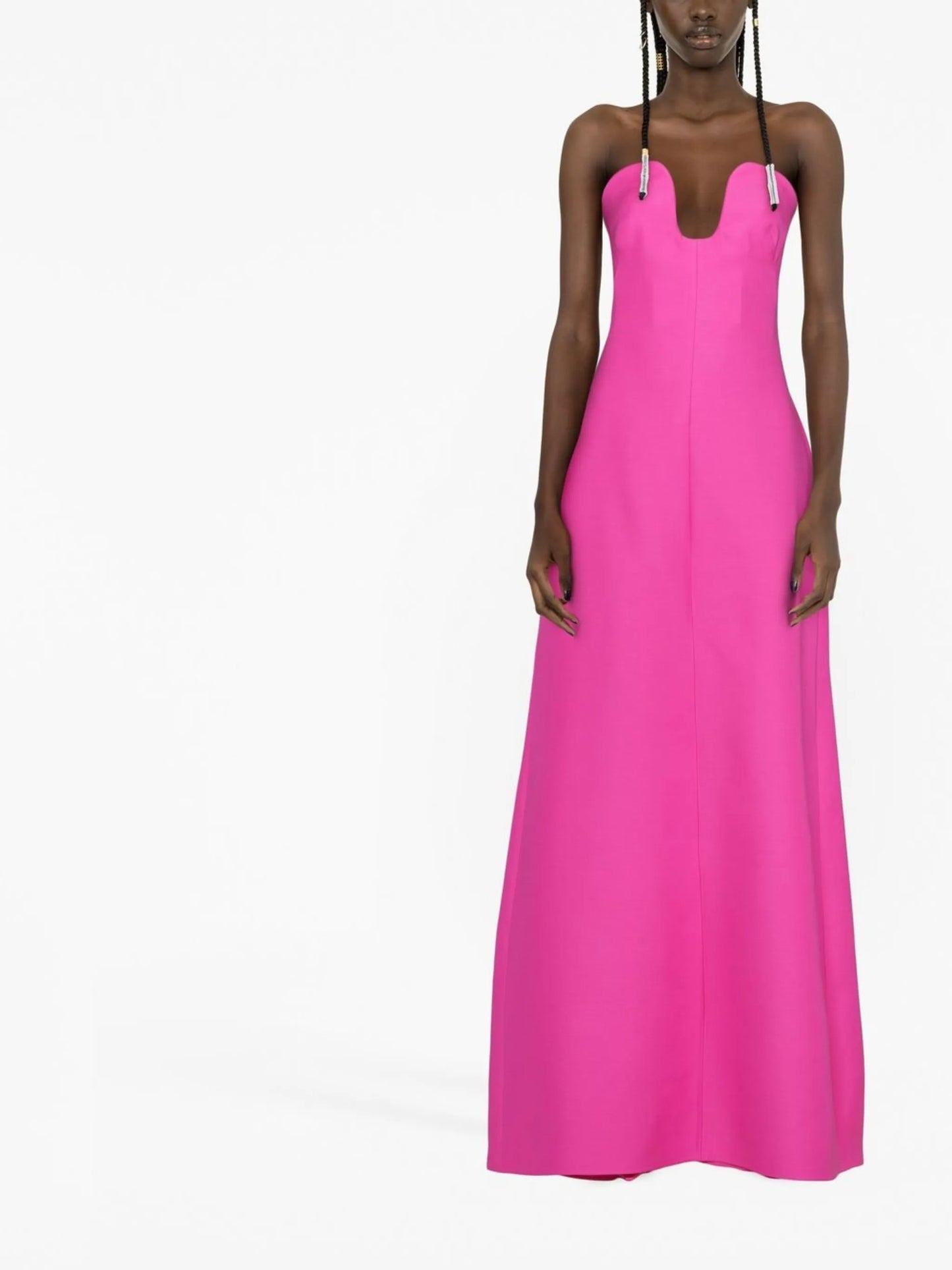 cut-out strapless gown