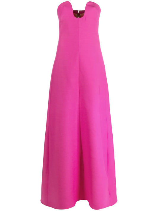cut-out strapless gown