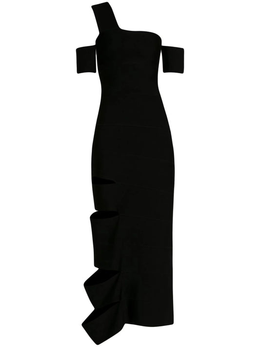 cut-out one-shoulder dress