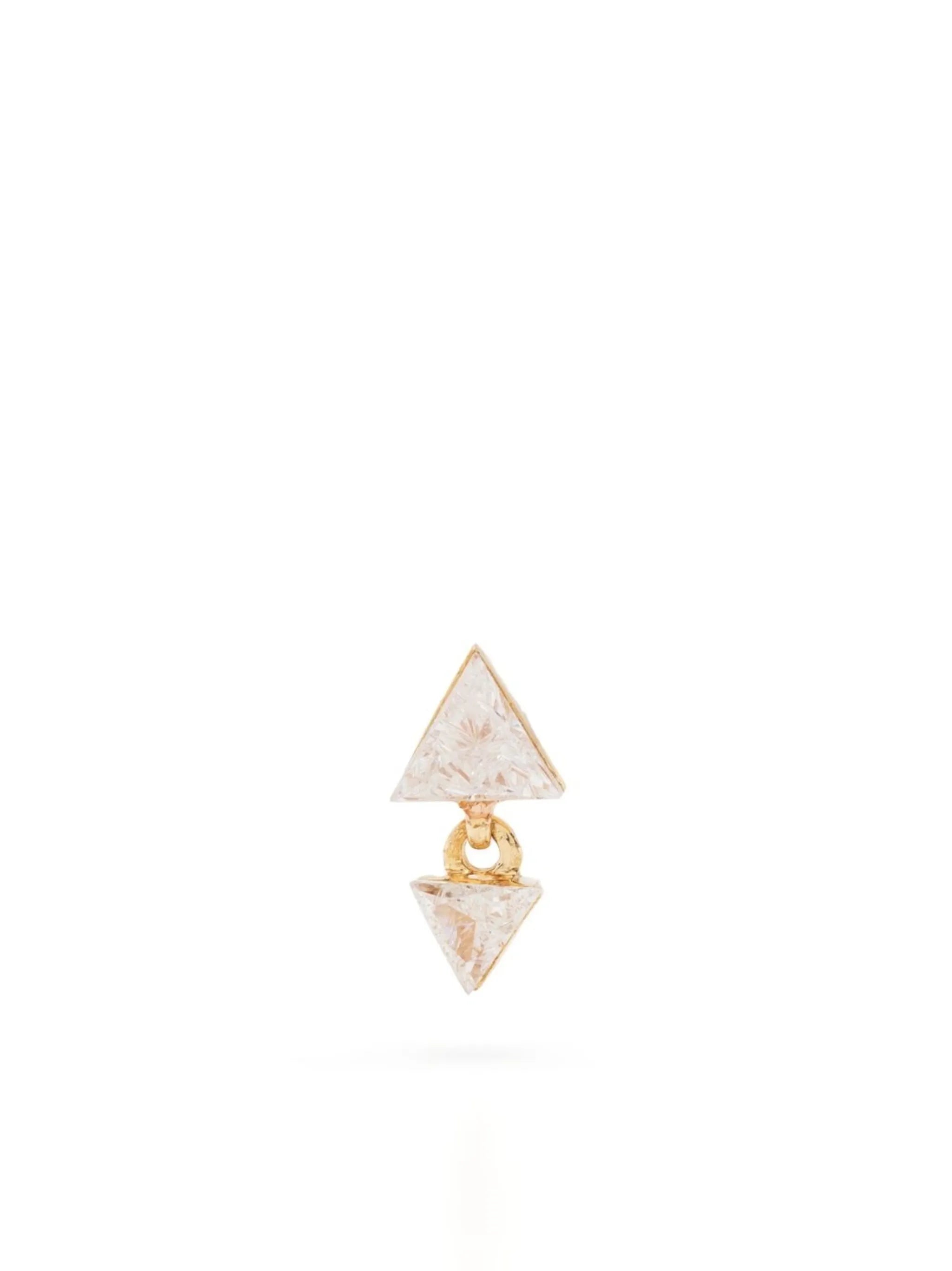 18kt white gold Triangle diamond drop earring