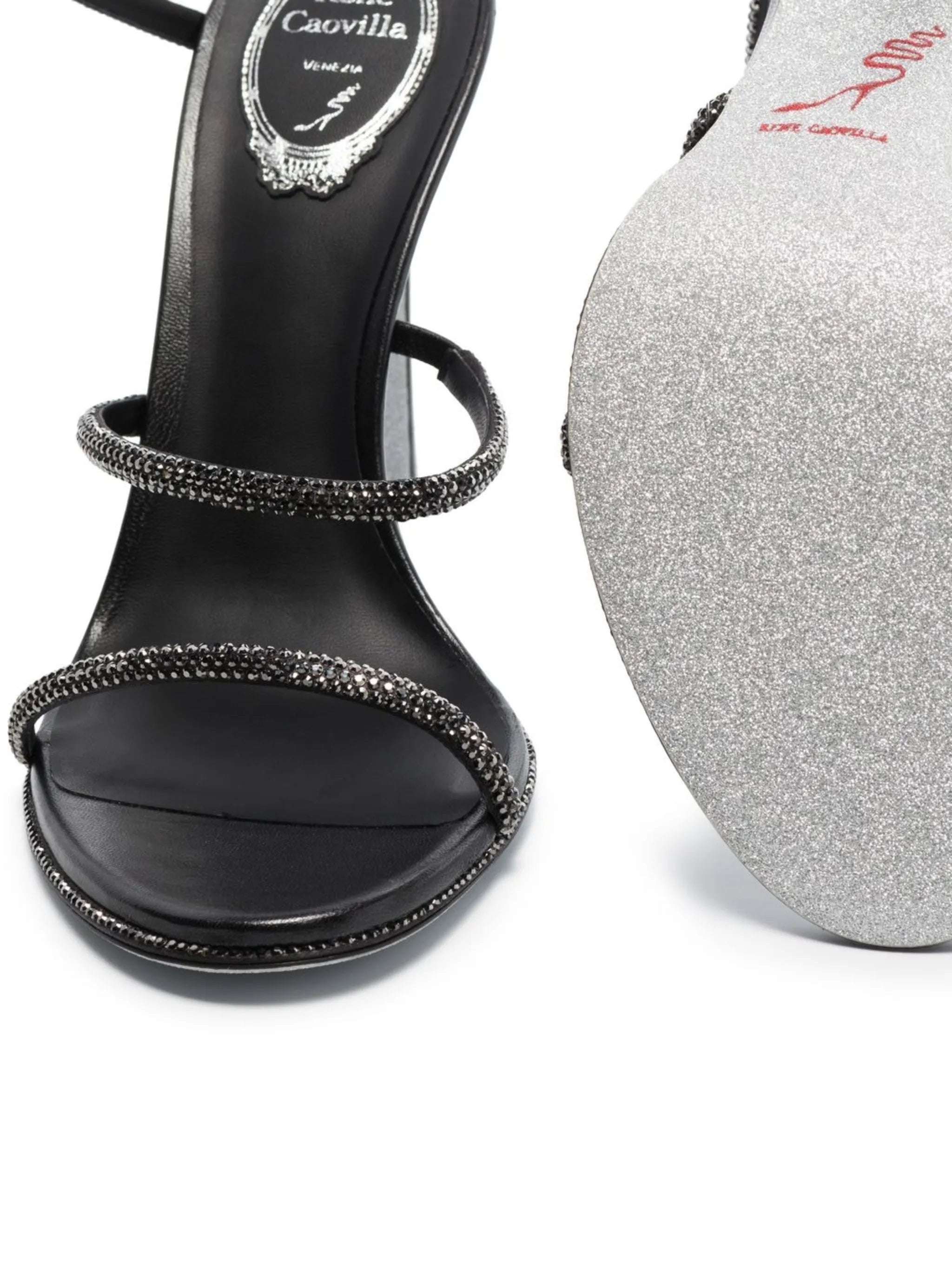 crystal-embellished strap-detail sandals