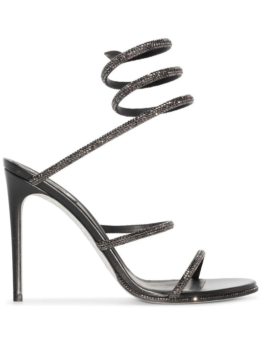 crystal-embellished strap-detail sandals