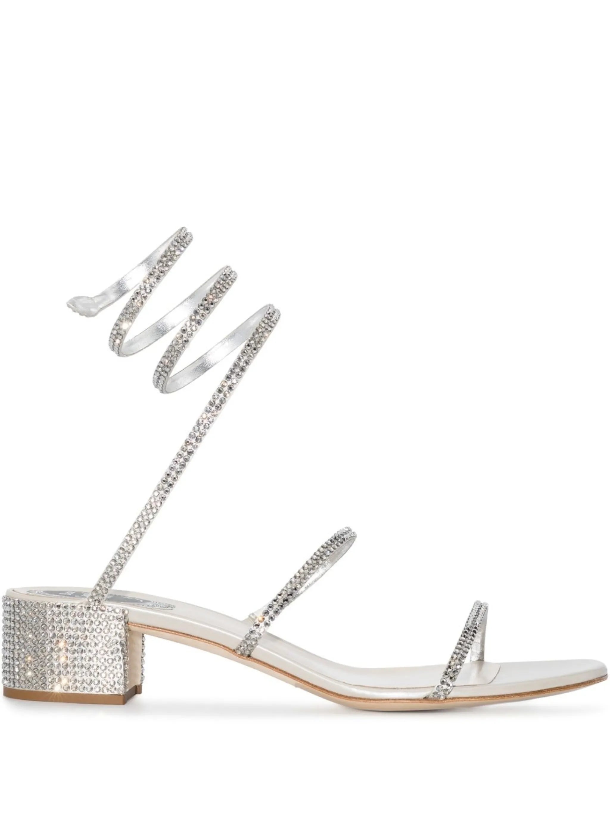 crystal-embellished strap-detail sandals