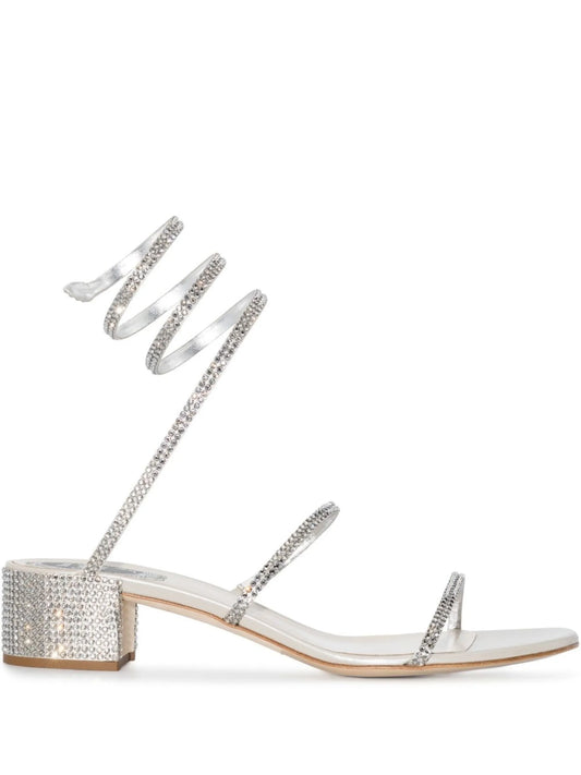 crystal-embellished strap-detail sandals