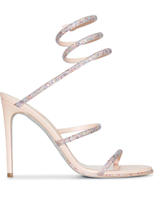 crystal-embellished strap-detail sandals