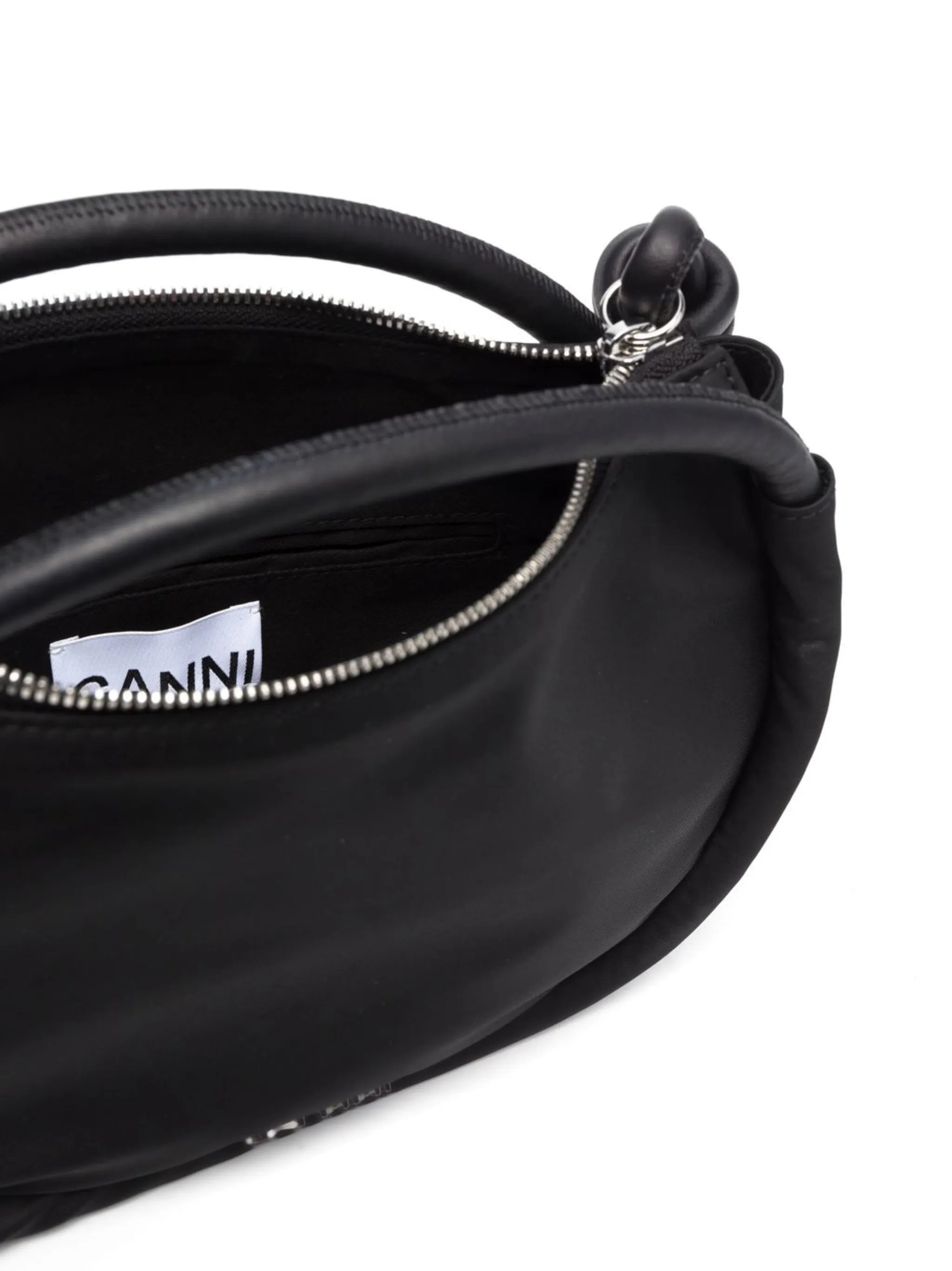 curved logo-letter tote bag