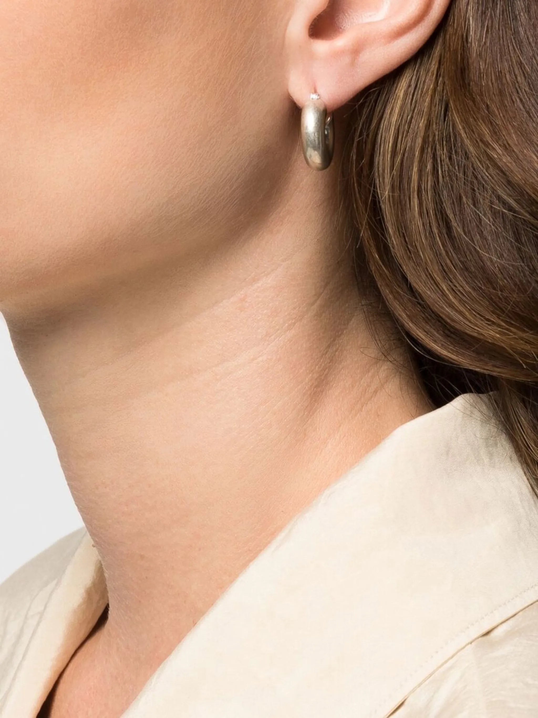 sterling-silver sculptural hoop earrings