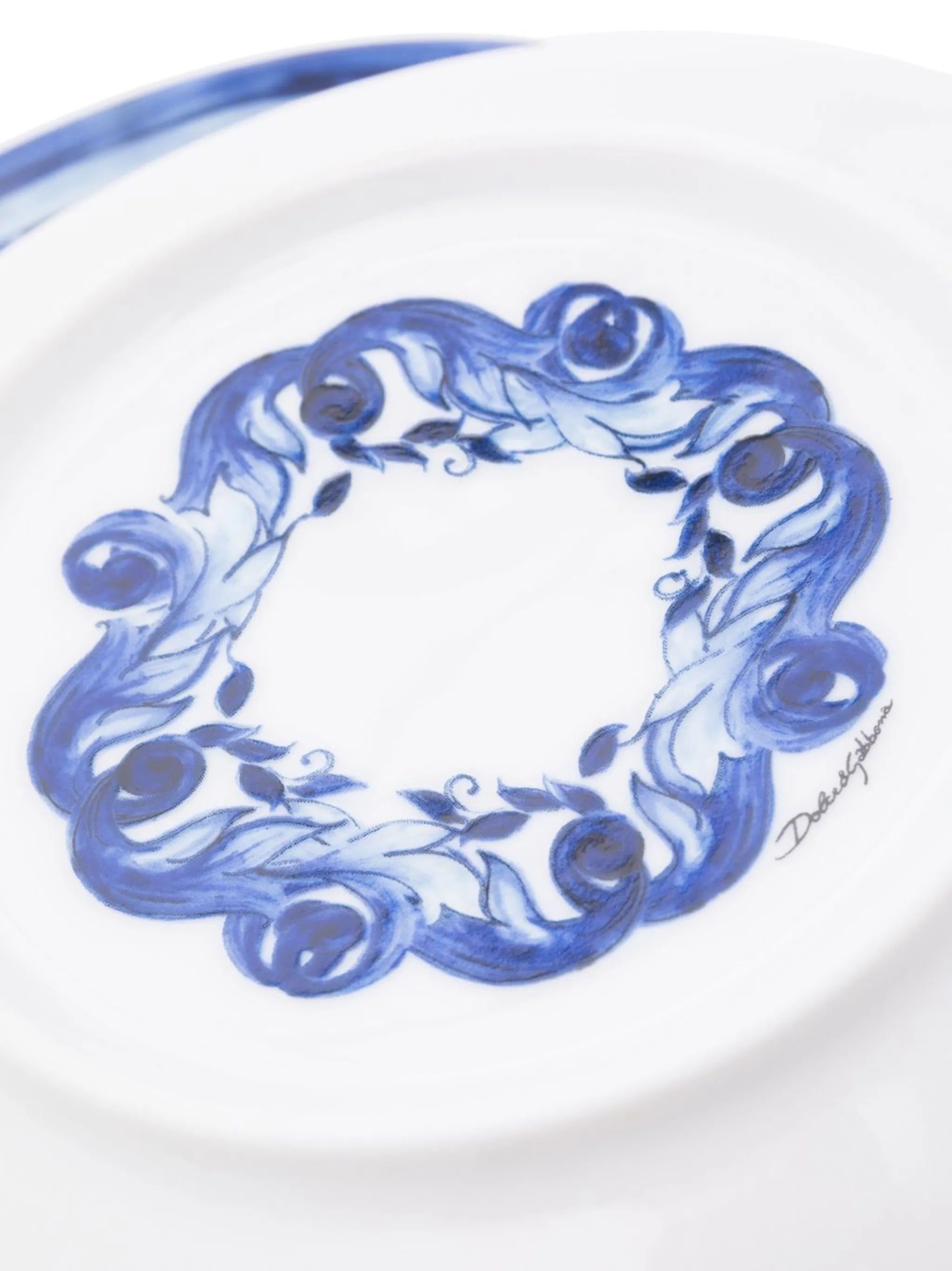 set of two patterned bread plates